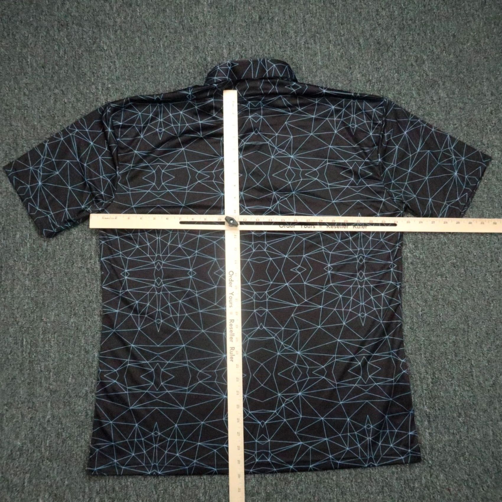 Vintage Collars & Co Shirt Mens 2XL Black Abstract Short Sleeve Performance Polo Geometric Breathable Lightweight Golf Shirt Mens Size US XXL / EU 58 / 5 - 4 Thumbnail