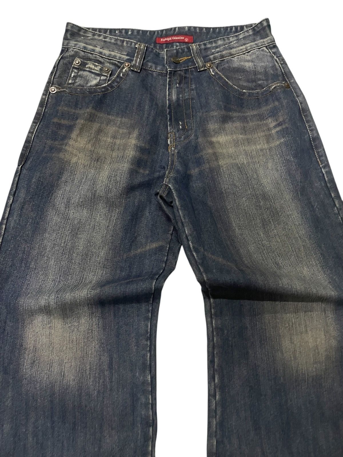 Hysteric Glamour × Japanese Brand × Valentino Rudolph Valentino Japan Mud Wash Baggy Loose Jeans Size US 32 / EU 48 - 3 Thumbnail