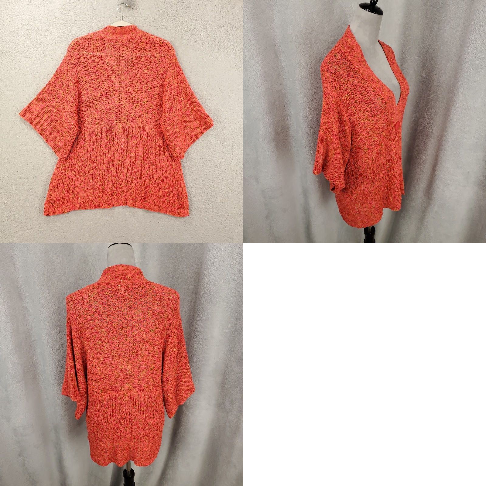 Coldwater Creek Coldwater Creek Sweater Cardigan XL Orange Peach Speckled Button Up Womens Size XL / US 12-14 / IT 48-50 - 8 Thumbnail