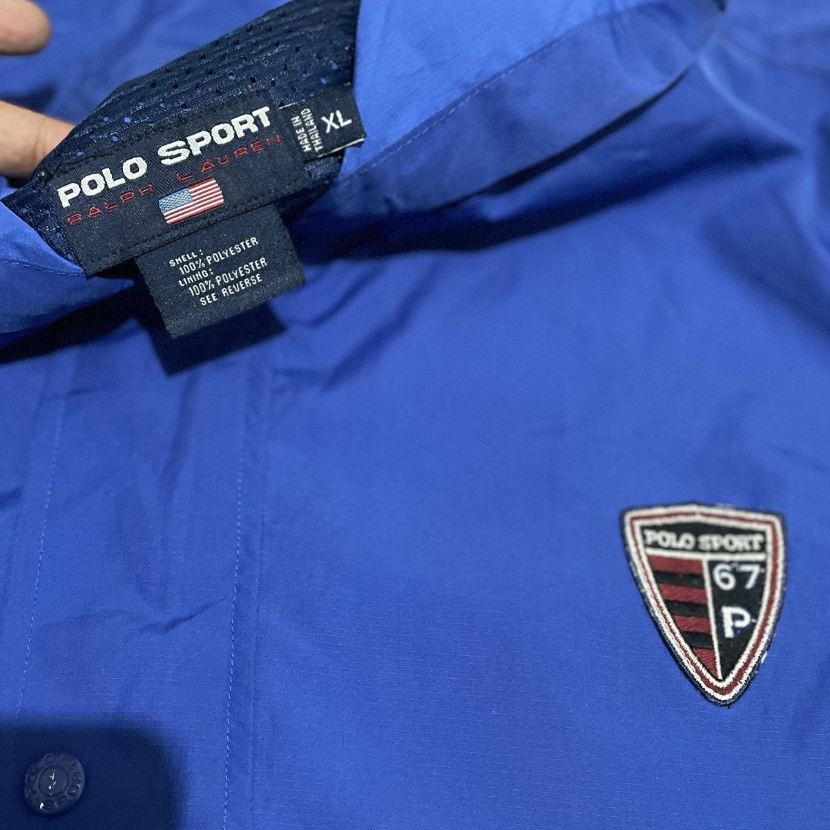 Polo Ralph Lauren × Vintage Vintage Polo Sport Big Logo Hooded Jacket Size US XL / EU 56 / 4 - 3 Thumbnail