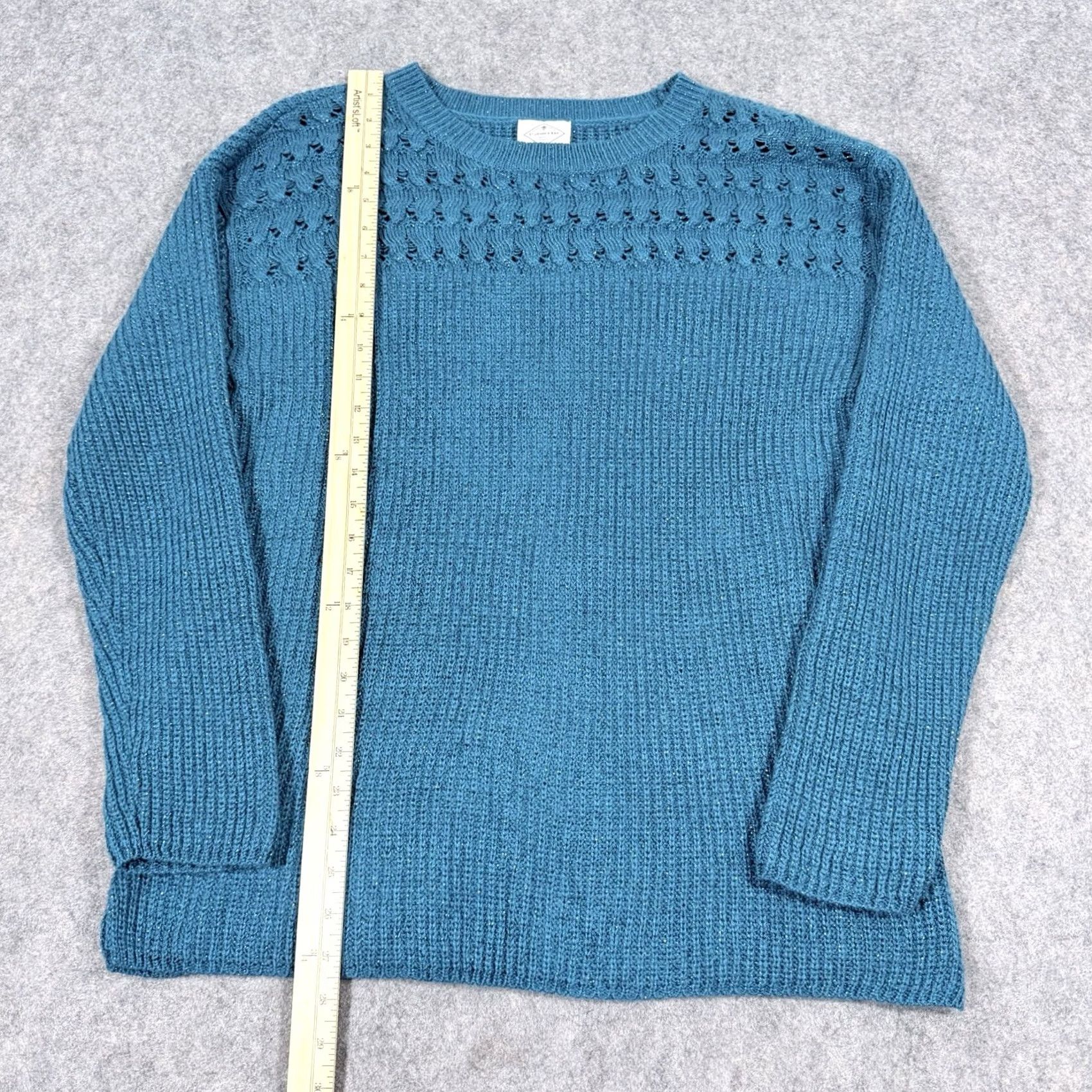 Vintage St. John's Bay Casual Knit Sweater Shirt Women's XL Teal Blue Long Sleeve Knit Pullover Casual Wear 90s Style Mens Womens Size XL / US 12-14 / IT 48-50 - 5 Thumbnail