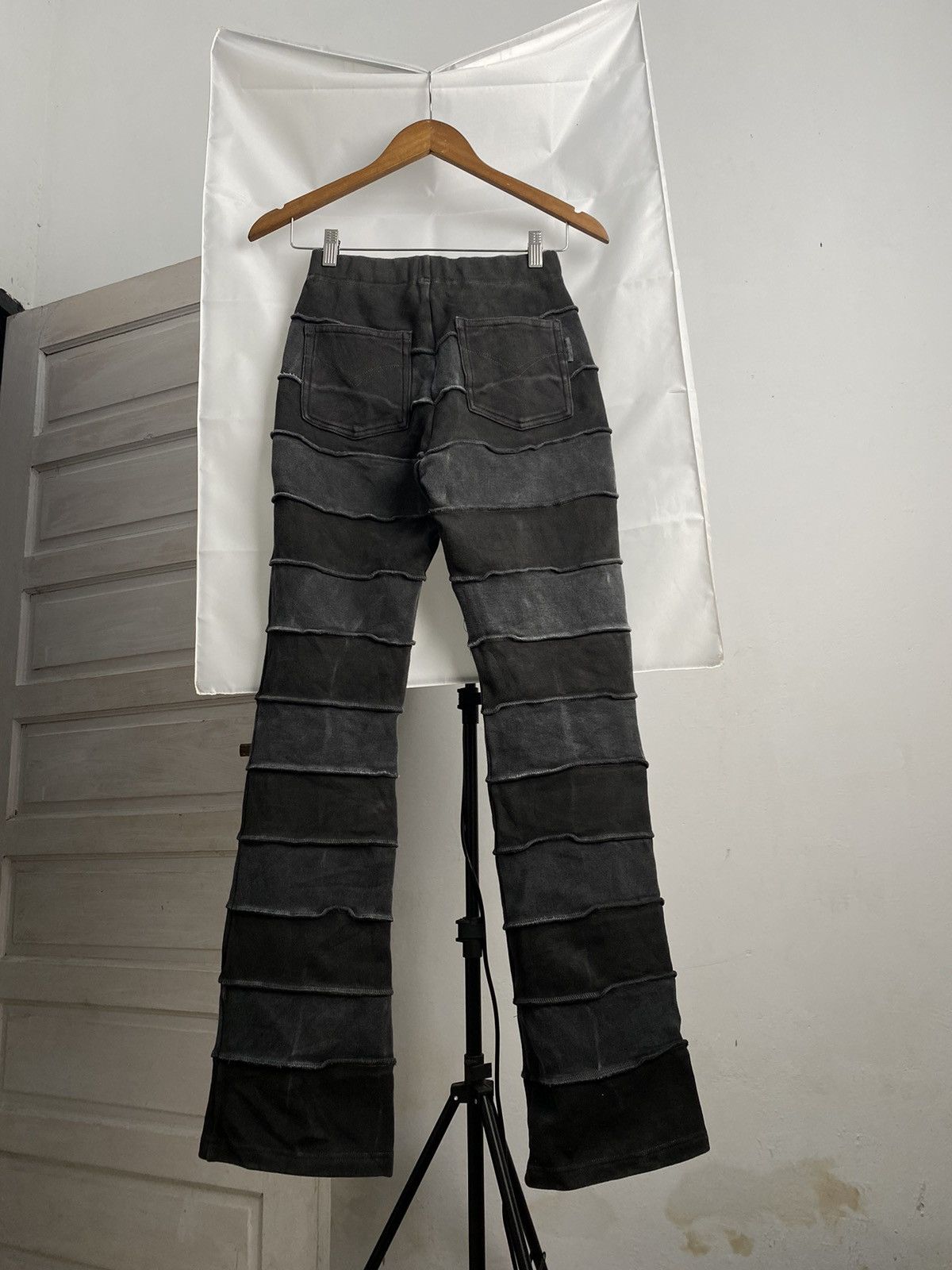 If Six Was Nine × Japanese Brand Black washed cut and sew Flare pants Size US 30 / EU 46 - 4 Thumbnail