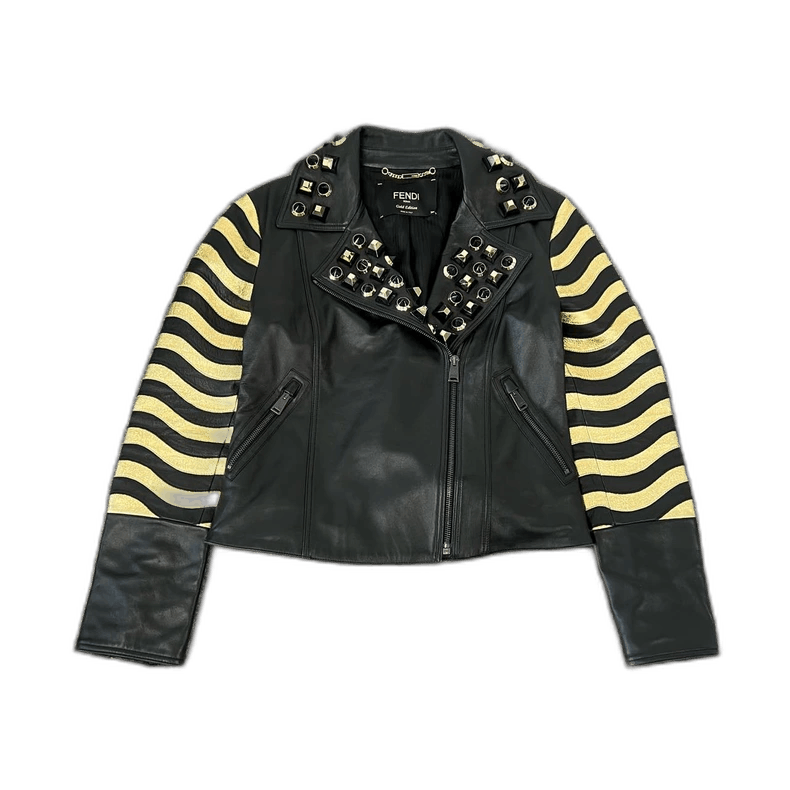 Fendi Fendi Studded Leather Motorcycle Jacket Size M / US 6-8 / IT 42-44 - 1 Thumbnail