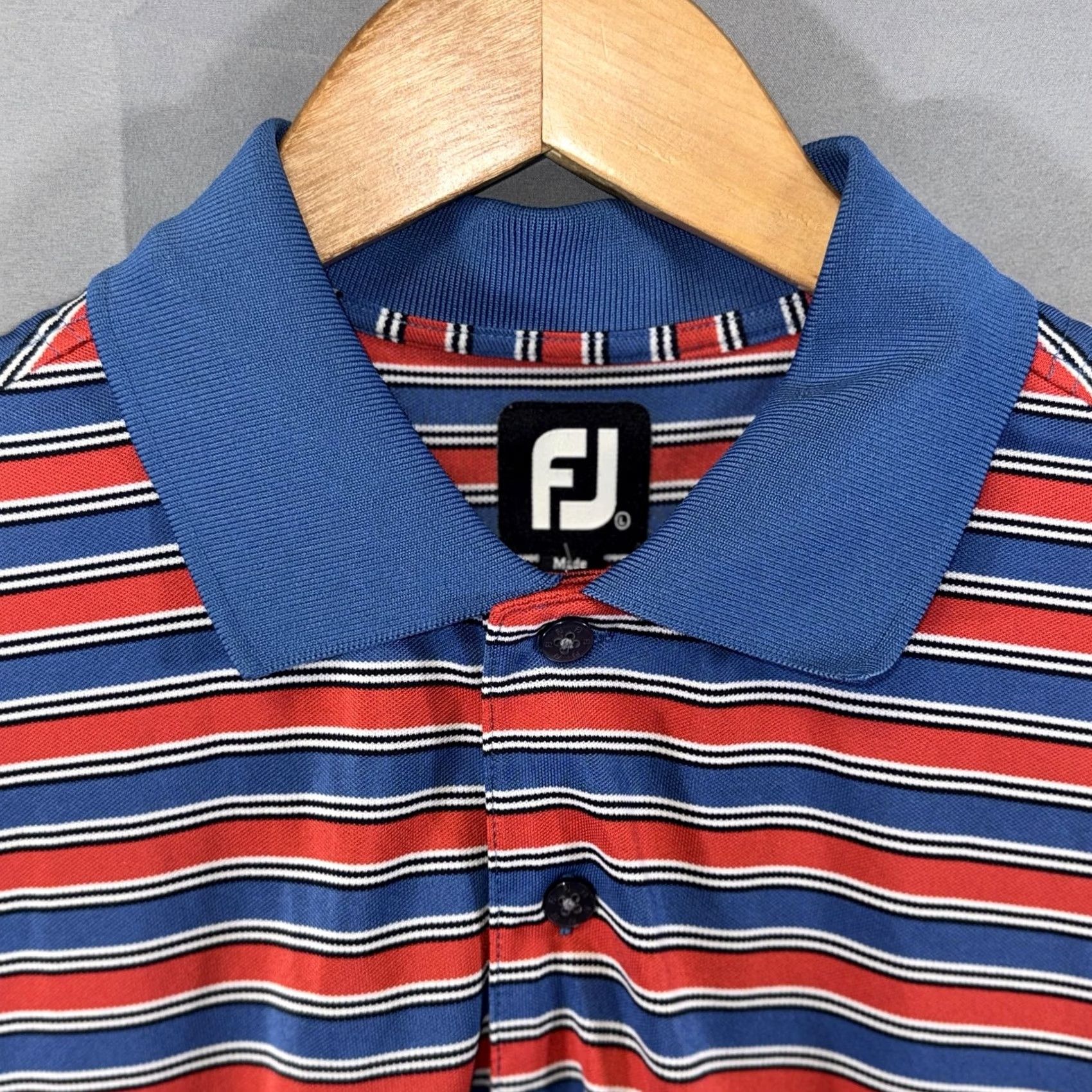 Footjoy FootJoy Polo Shirt Mens Large Blue Red Striped Golf Lightweight Performance Breathable Moisture Wicking Athletic Shirt Polo Size US M / EU 48-50 / 2 - 3 Thumbnail