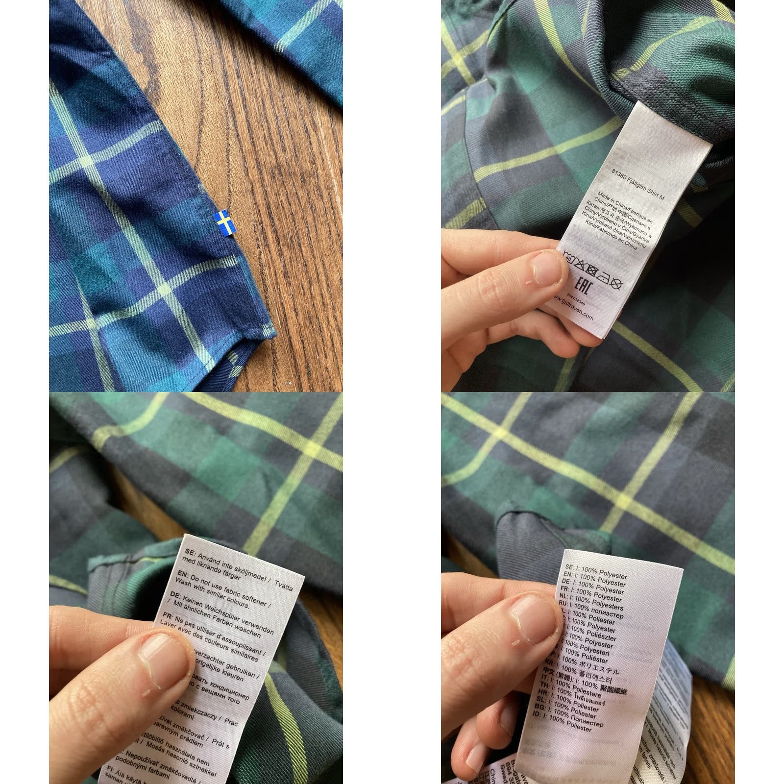 Vintage VINTAGE Fjallraven Fjallglim Shirt Mens XL Green Blue Tartan Plaid Flannel Long Sleeve Size US XL / EU 56 / 4 - 8 Thumbnail