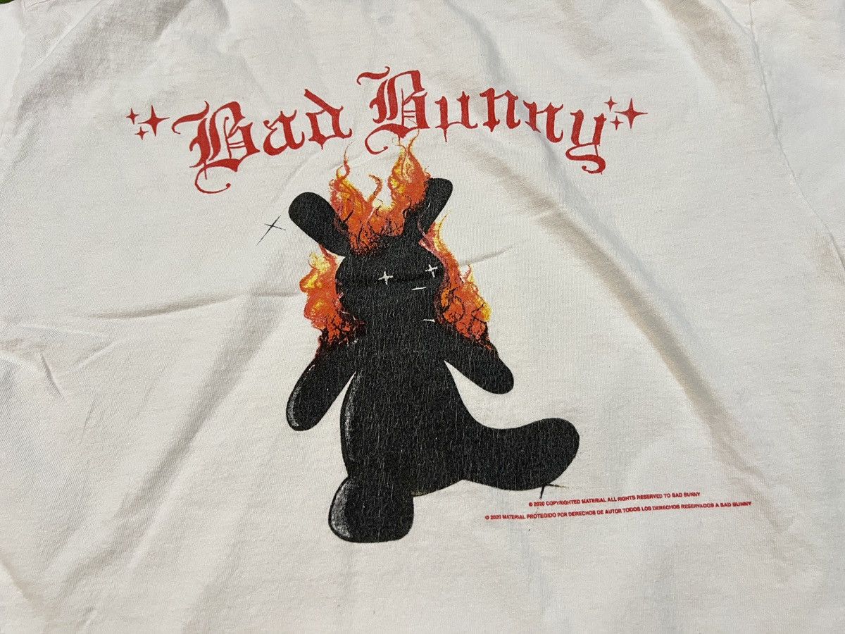 Band Tees RARE 2020 Official Bad Bunny - YHLQMDLG Burning Bunny Merch Size US M / EU 48-50 / 2 - 2 Thumbnail