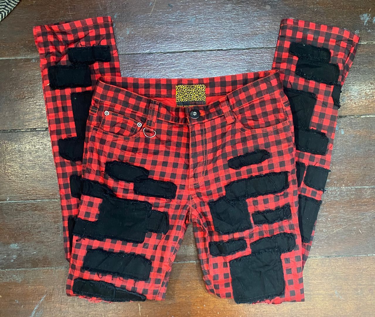Japanese Brand × Seditionaries Best price 🔥Jury black patchwork distressed pants Size US 29 - 4 Thumbnail