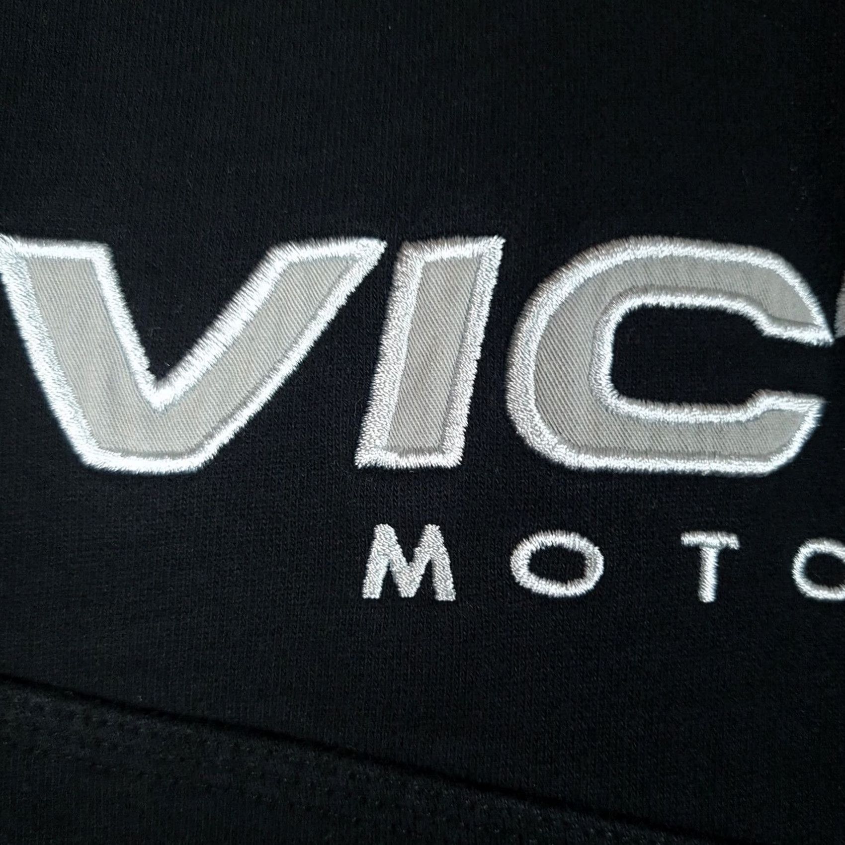 Vintage Victory Motorcycles Jacket Mens XL Black Distressed Embroidered Zip Full Zip Pockets Stand-Up Collar Autumn Casual Riding US Logo Size US XL / EU 56 / 4 - 5 Thumbnail