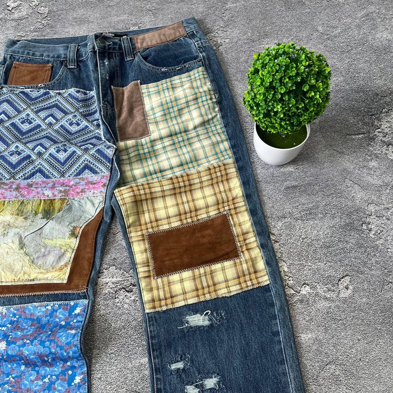 Japanese Brand Jeans Dirty Pants Faded Crash Denim Thrashed Y2K Distressed Size US 34 / EU 50 - 11 Thumbnail