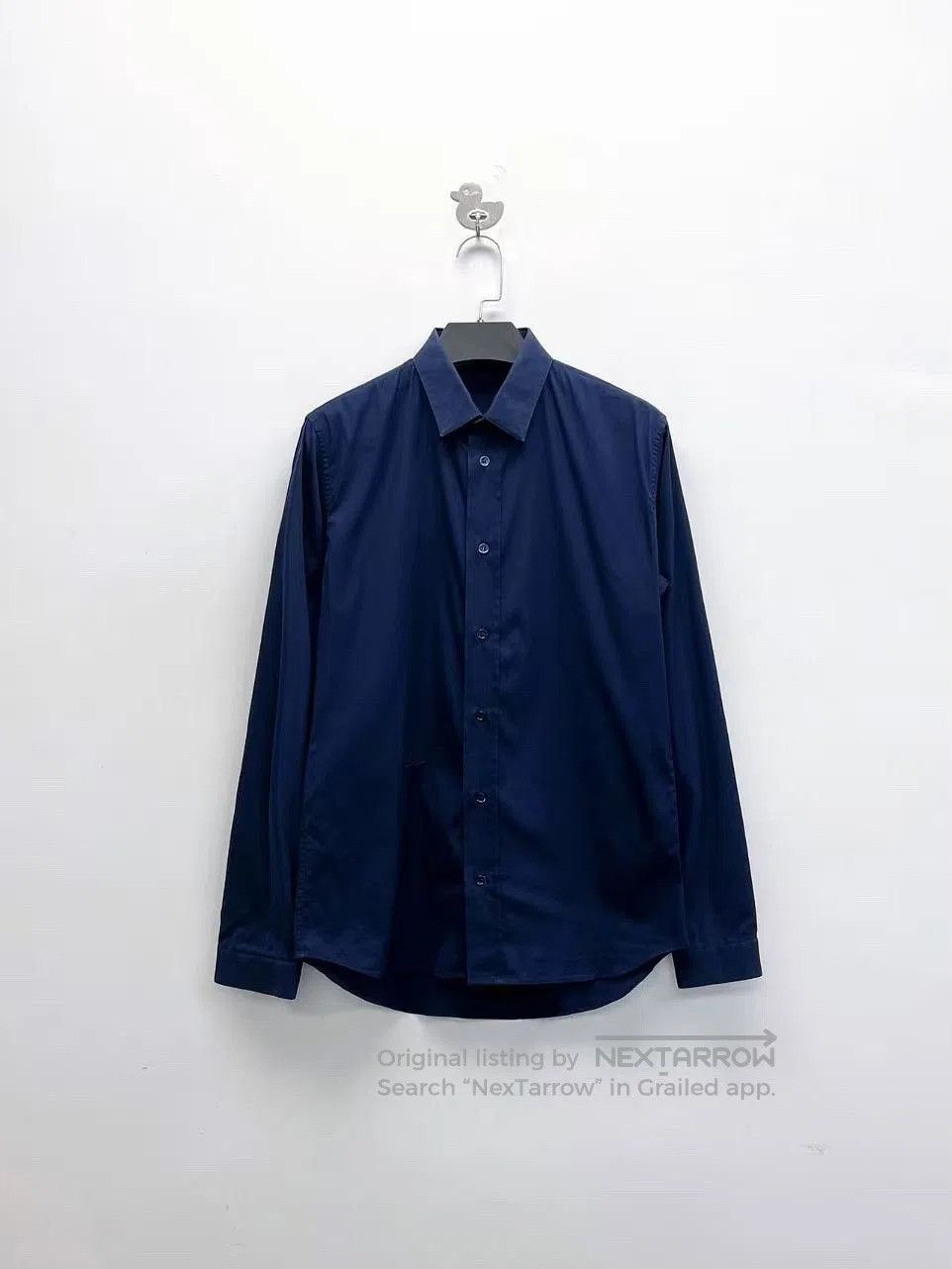 Dior Navy Blue Embroidered Bee Shirt Jacket.