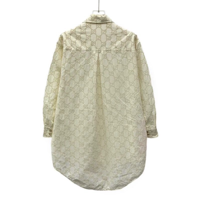 Gucci Gucci Beige Double G Embroidered Long Sleeve Shirt-2506 Size XS / US 0-2 / IT 36-38 - 2 Thumbnail