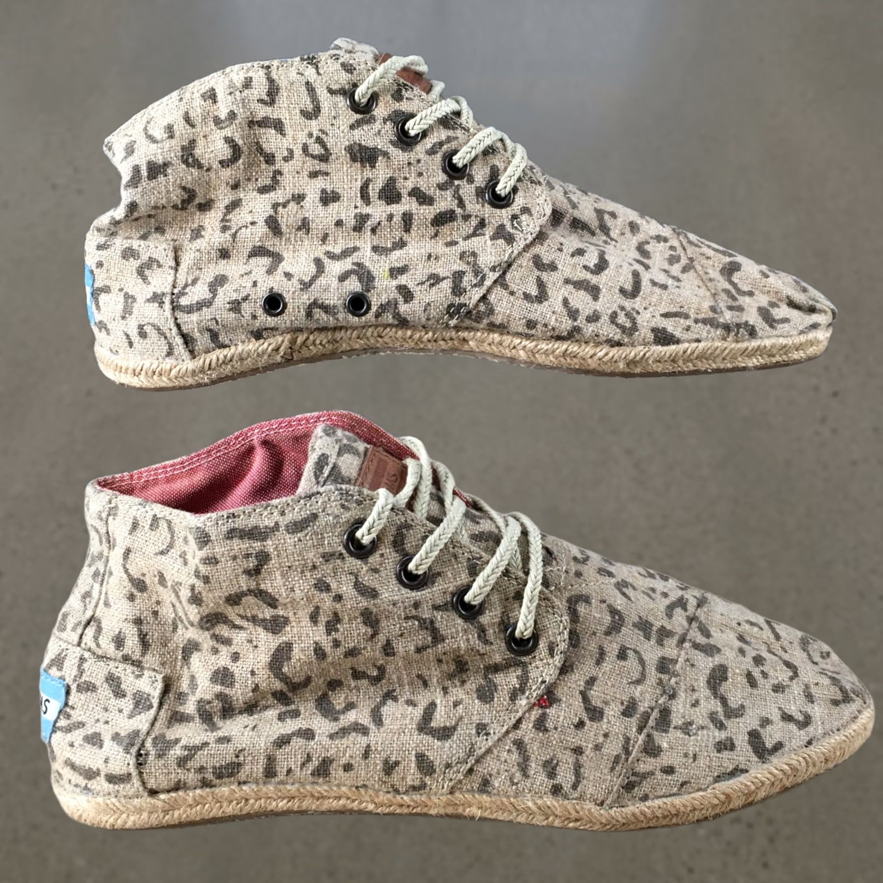 Toms Toms Boots Womens 8 Animal Print Espadrille Desert Bootie Brown Fabric Flats Size US 6 / IT 36 - 1 Thumbnail
