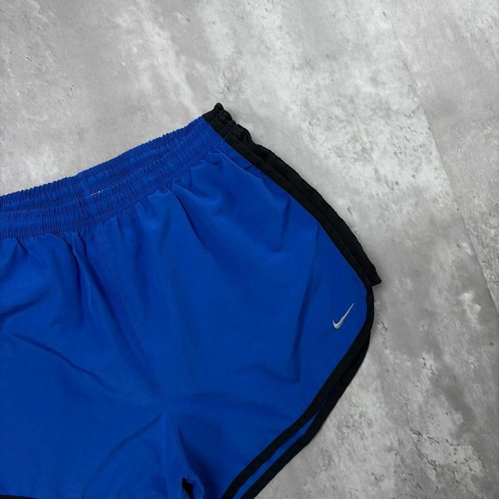 Nike Y2K Blue Nike Swoosh Grunge Mini Dri Fit Running Shorts Size 28" / US 6 / IT 42 - 2 Thumbnail
