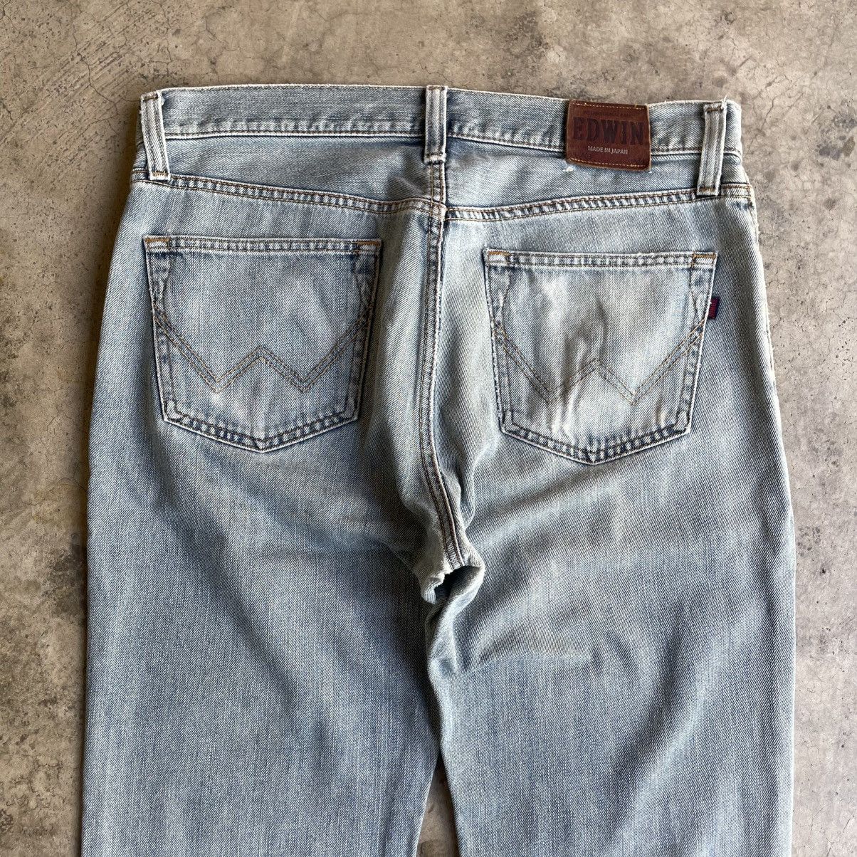 Edwin 🔥Vintage Edwin 403 Stoned Washed Distress Denim Jeans Size US 35 - 5 Thumbnail