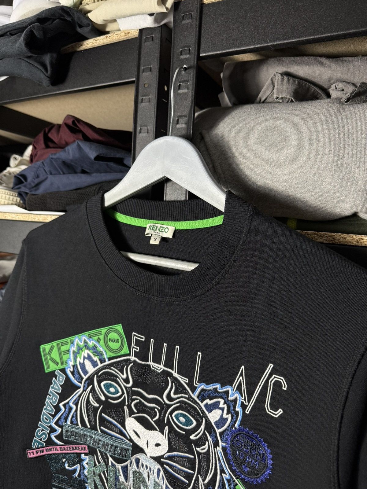Kenzo Kenzo Paris Tiger Sweatshirt Black Graphic Crewneck Mens S Size US S / EU 44-46 / 1 - 3 Thumbnail