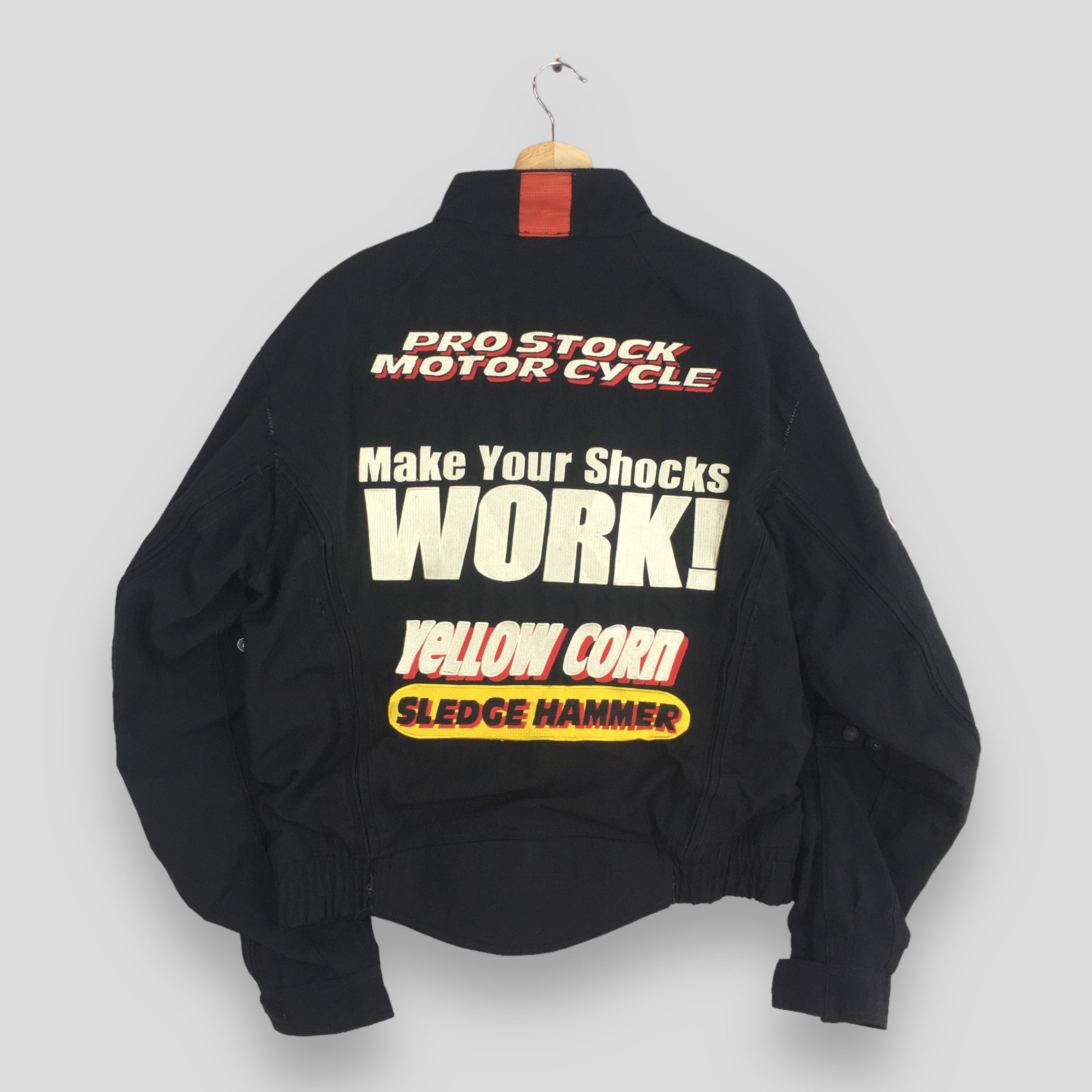 YELLOW CORN SLEDGE HAMMER ジャケット　L L Vintage Yellow Corn Motorsports Sledge Hammer Jacket Large