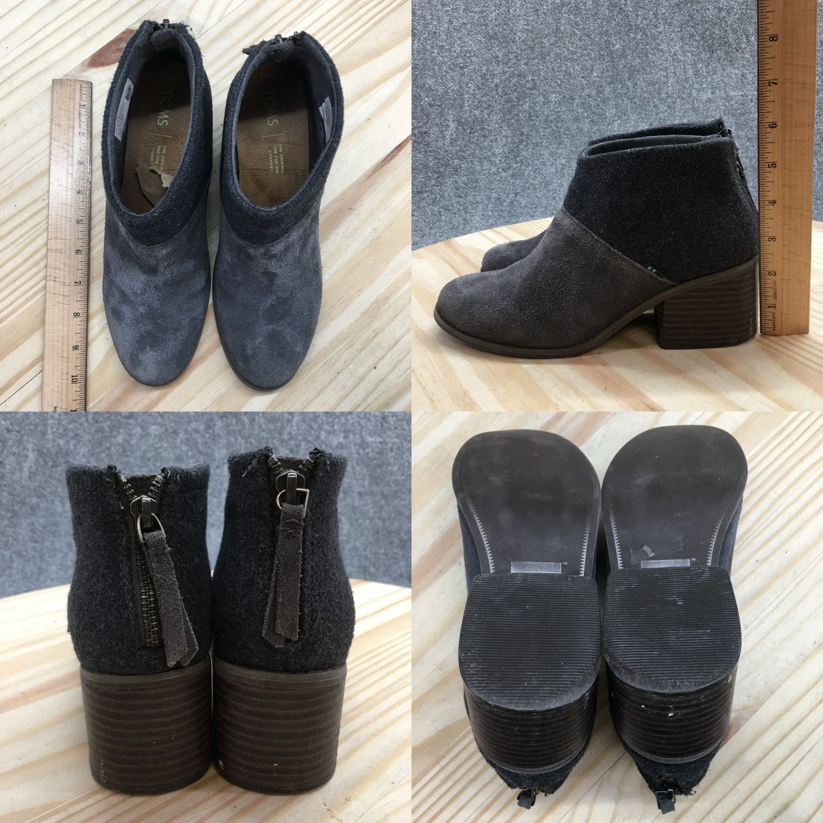 Toms Toms Boots Womens 7.5 Lacy Ankle Bootie Gray Casual Comfort Block Heels 10013058 Size US 8 / IT 38 - 8 Thumbnail