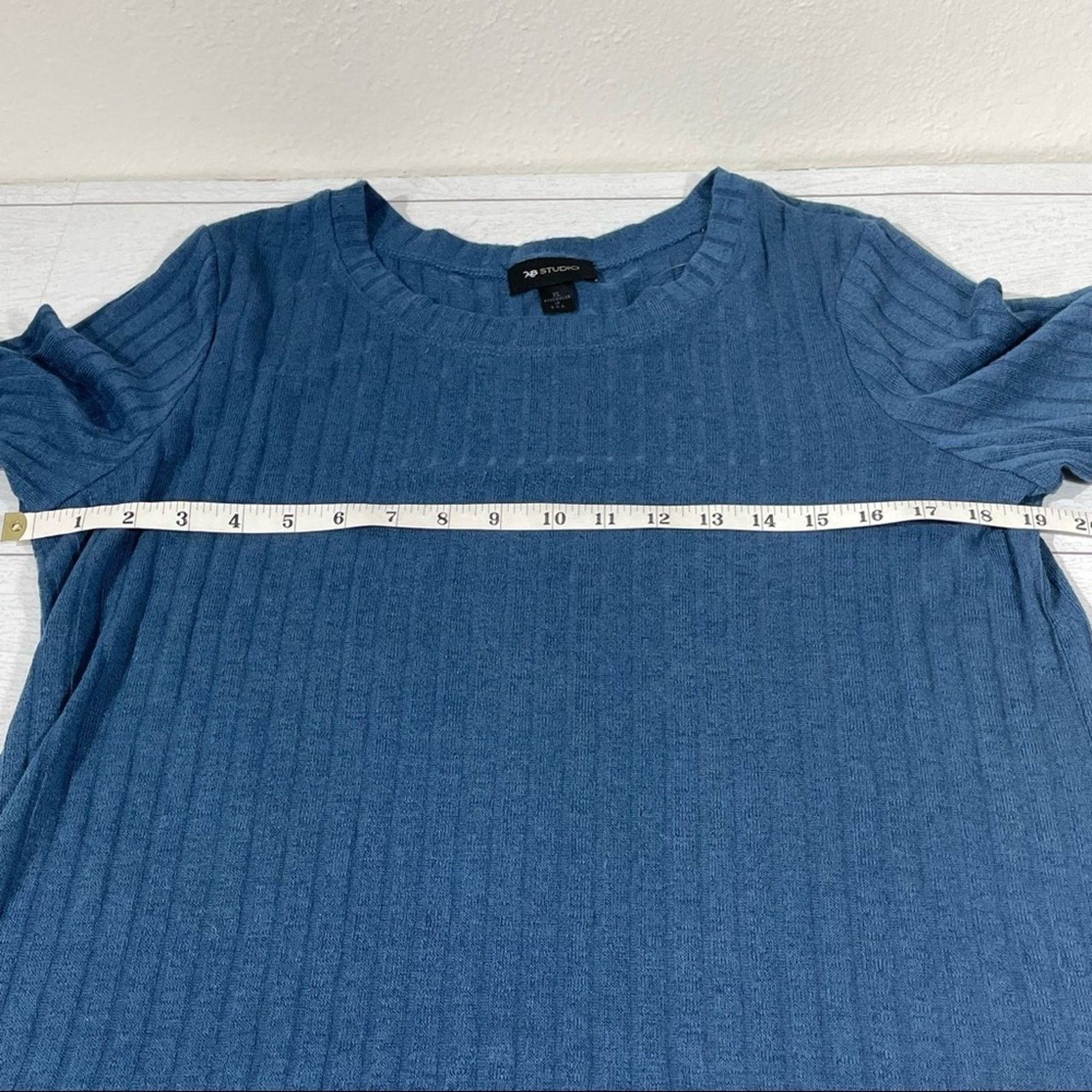 Other AB Studio Blue Knit Sweater Faux Layer XL NWT Size XL / US 12-14 / IT 48-50 - 5 Thumbnail