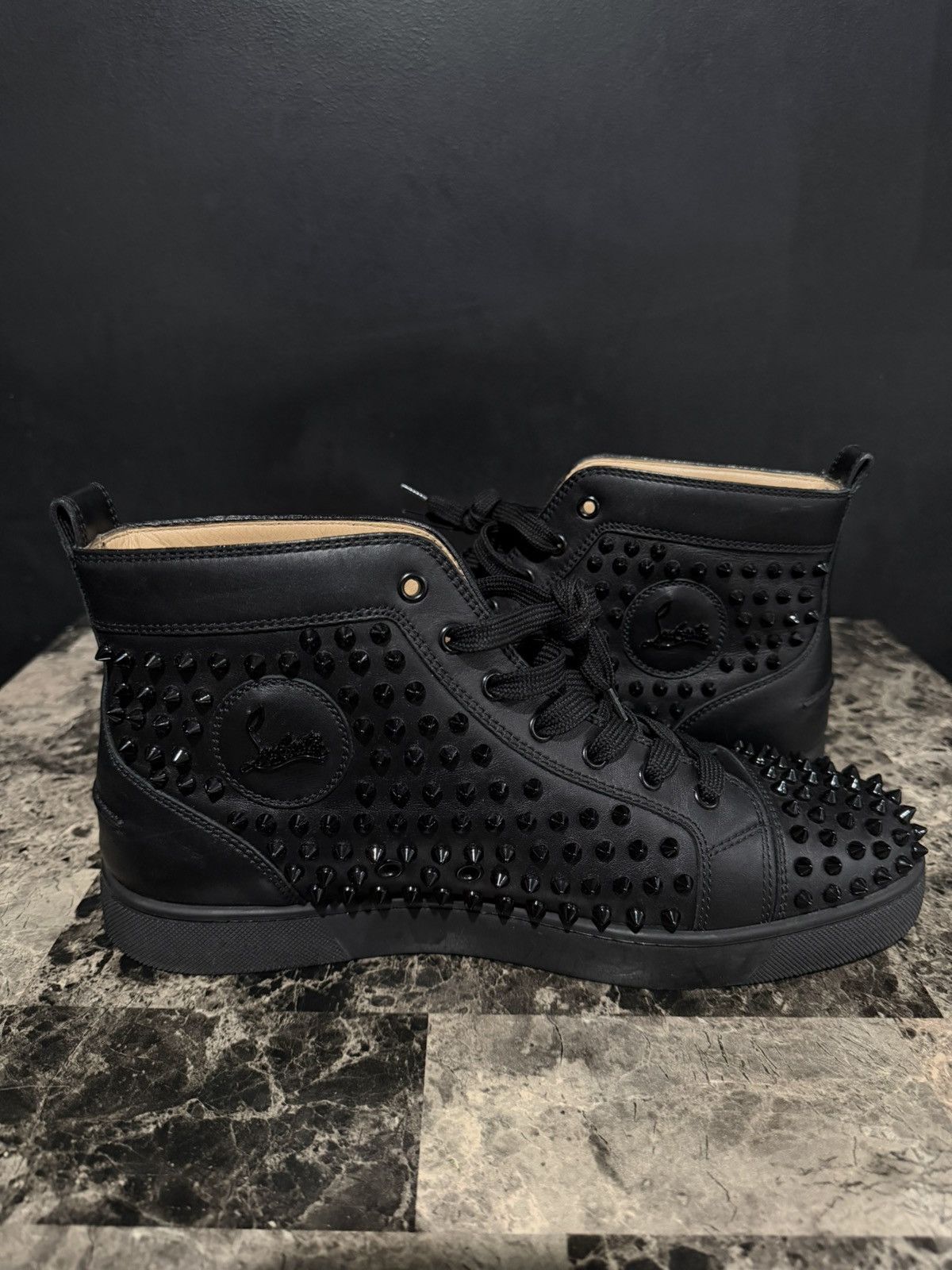 Christian Louboutin Calf leather and spikes Sneakers