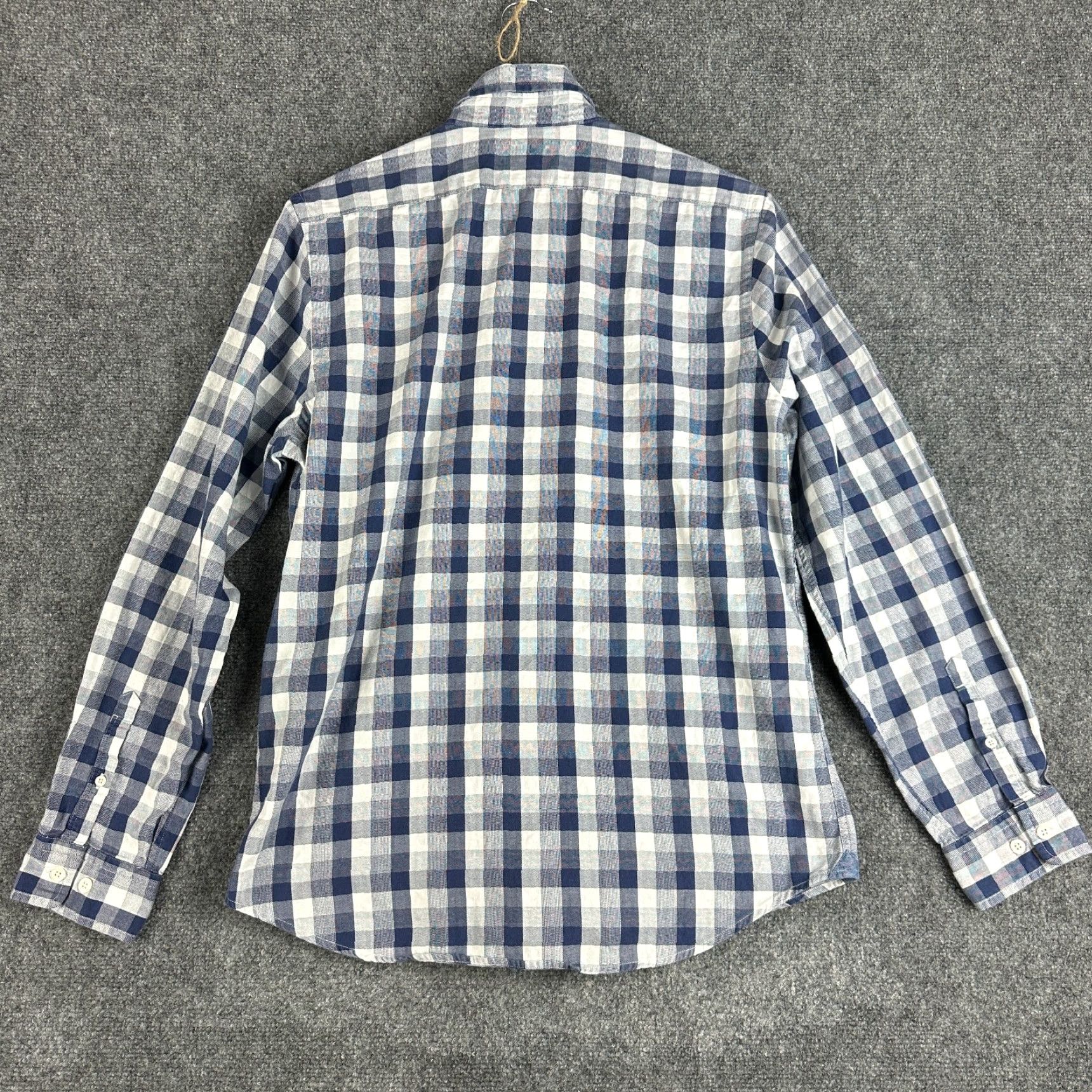 Express Express Shirt Button-Down Mens M Blue Check Long Sleeve Pocket Modern Classic Size US M / EU 48-50 / 2 - 7 Thumbnail