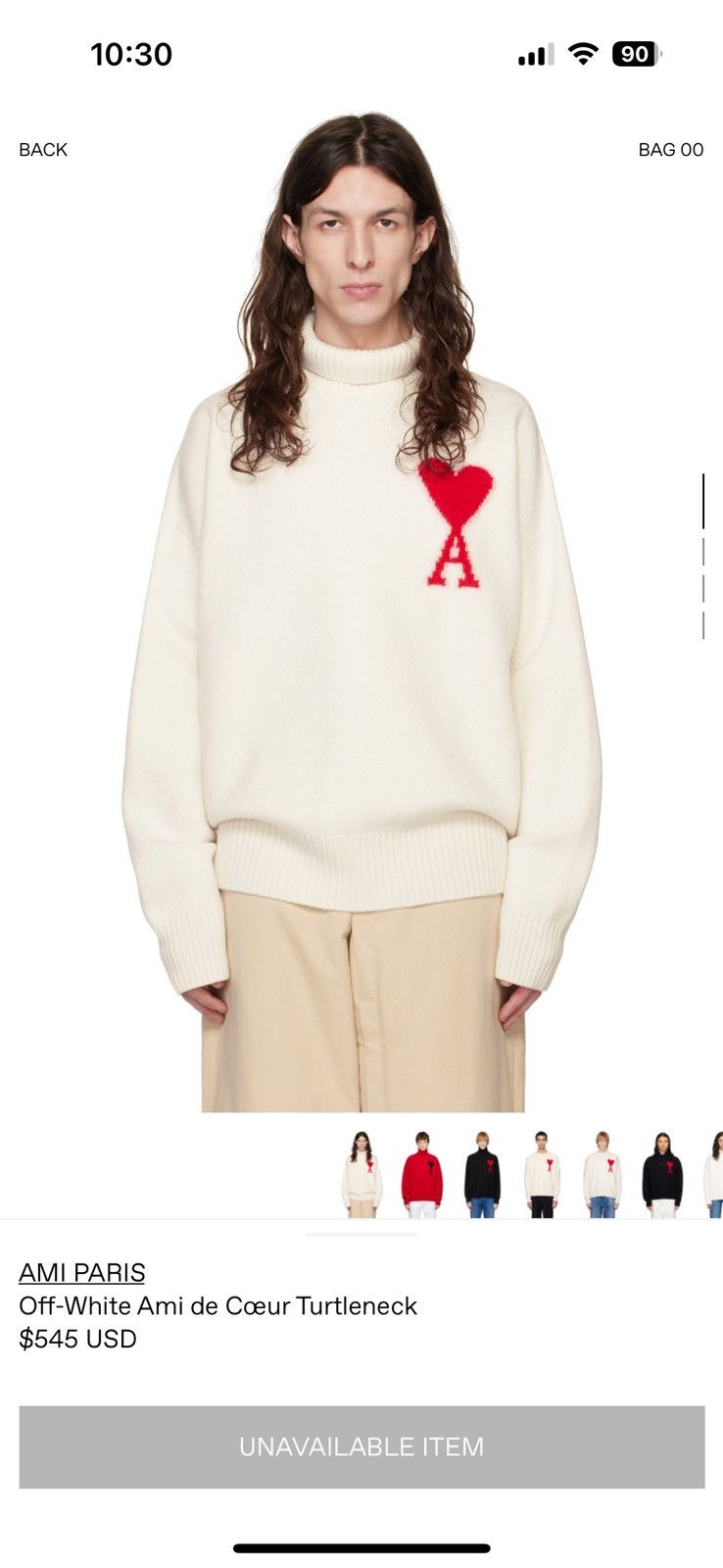 AMI Paris Red Ami De Coeur Boxy Fit T-Shirt Heather Ash Grey