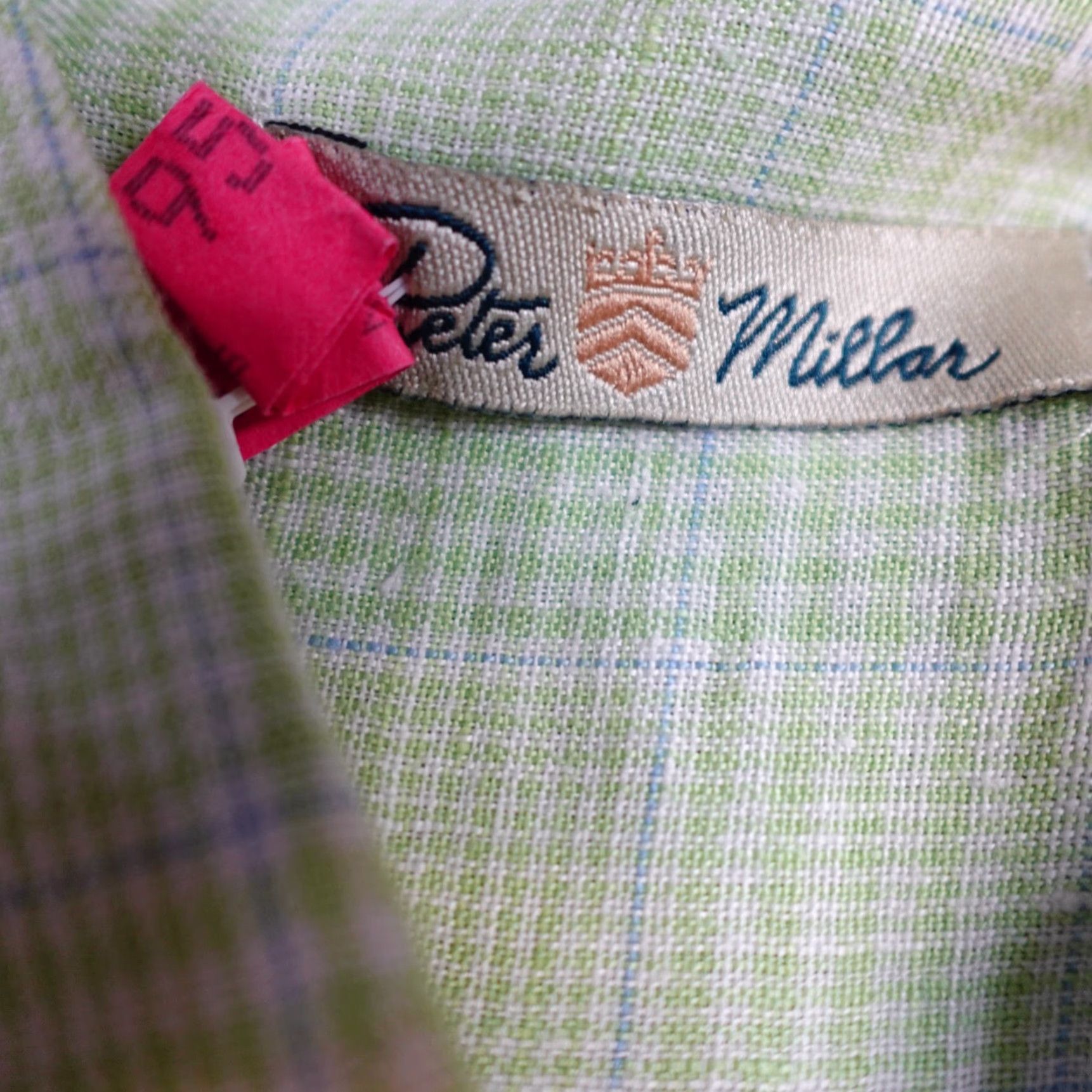 Peter Millar Peter Millar Mens Shirt XL Green Plaid 100% Linen Button Front Size US XL / EU 56 / 4 - 4 Thumbnail