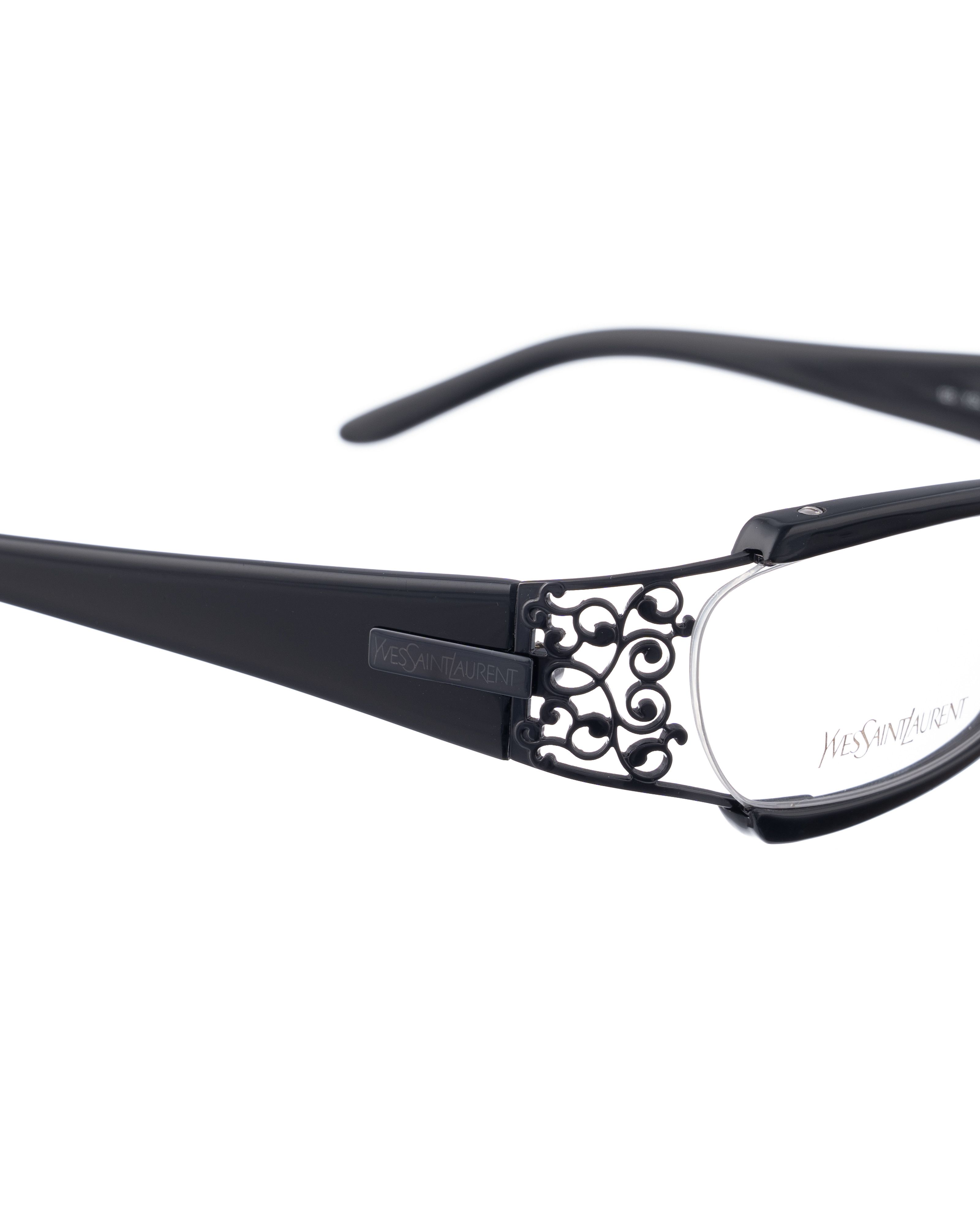 Yves Saint Laurent Yves Saint Laurent 90s Black Glasses with Antique Details Size ONE SIZE - 2 Thumbnail