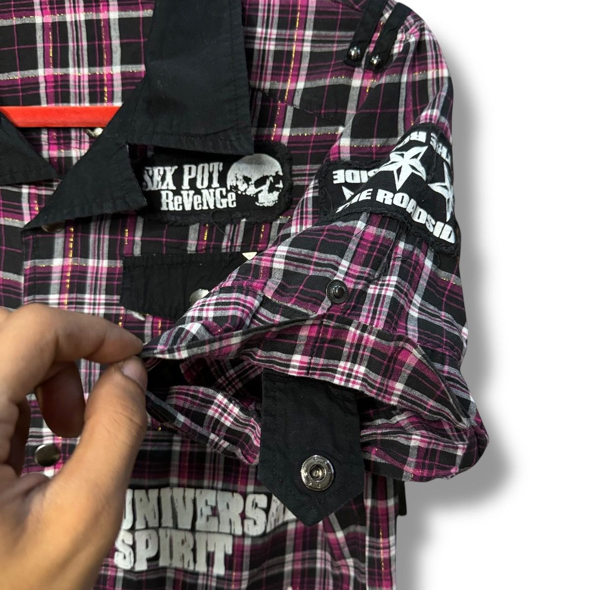 Sex Pot ReVeNGe Sex Pot Revenge Skull Patches Studded Punk Flannel Shirt Size US S / EU 44-46 / 1 - 8 Thumbnail