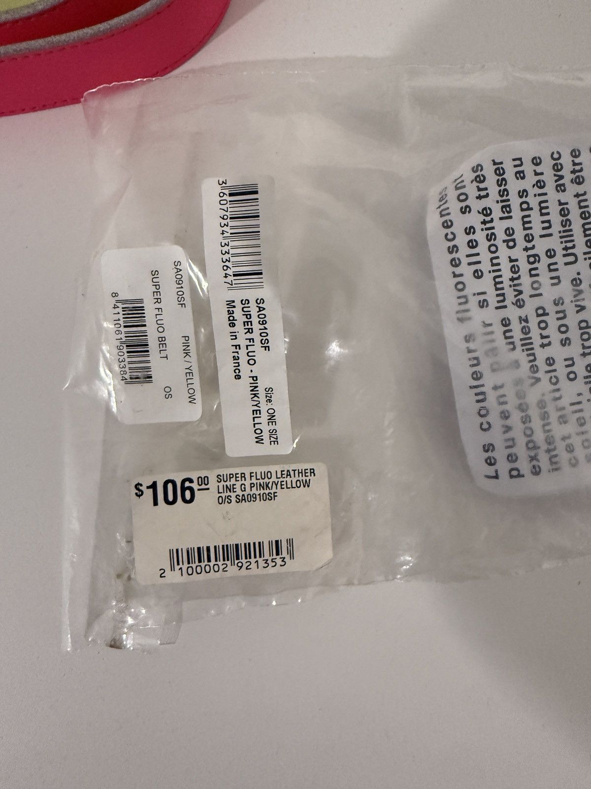 Comme des Garcons CDG Unisex Super Fluo Belt Size ONE SIZE - 4 Thumbnail