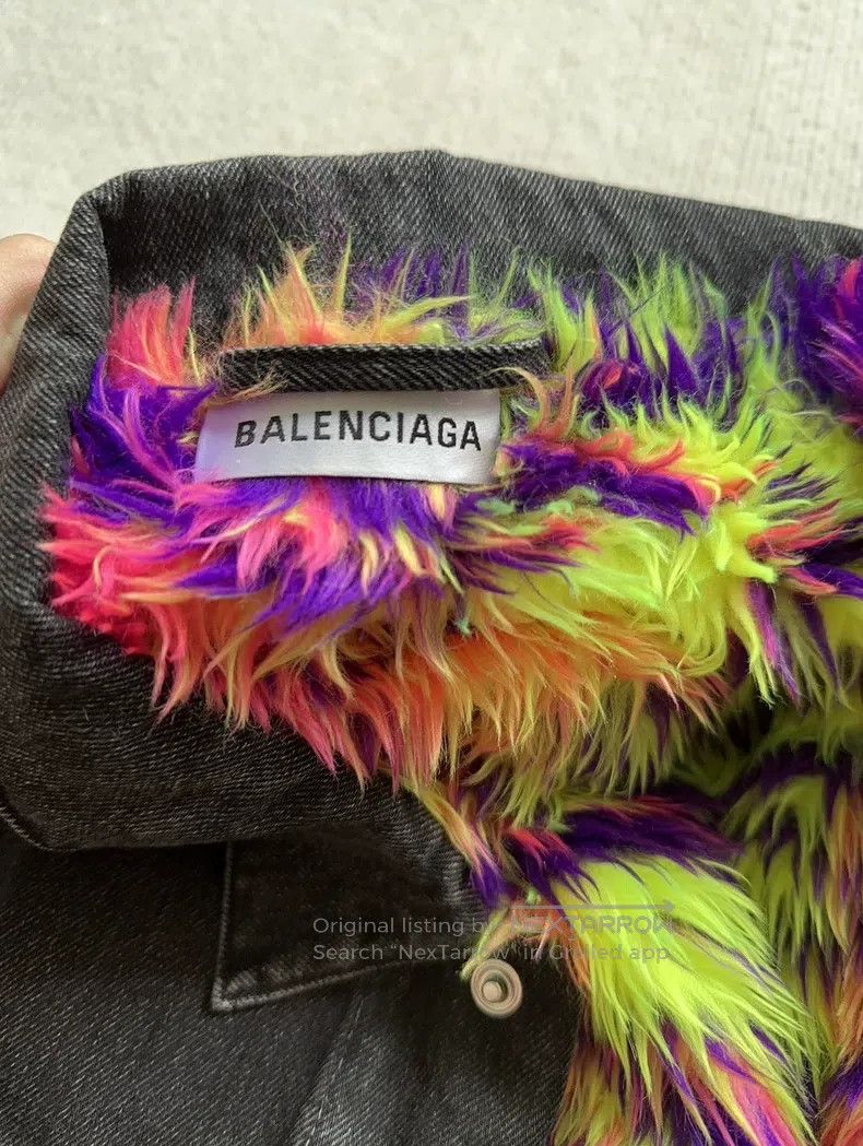 Balenciaga Balenciaga Fur Denim Jacket Size XS / US 0-2 / IT 36-38 - 3 Thumbnail