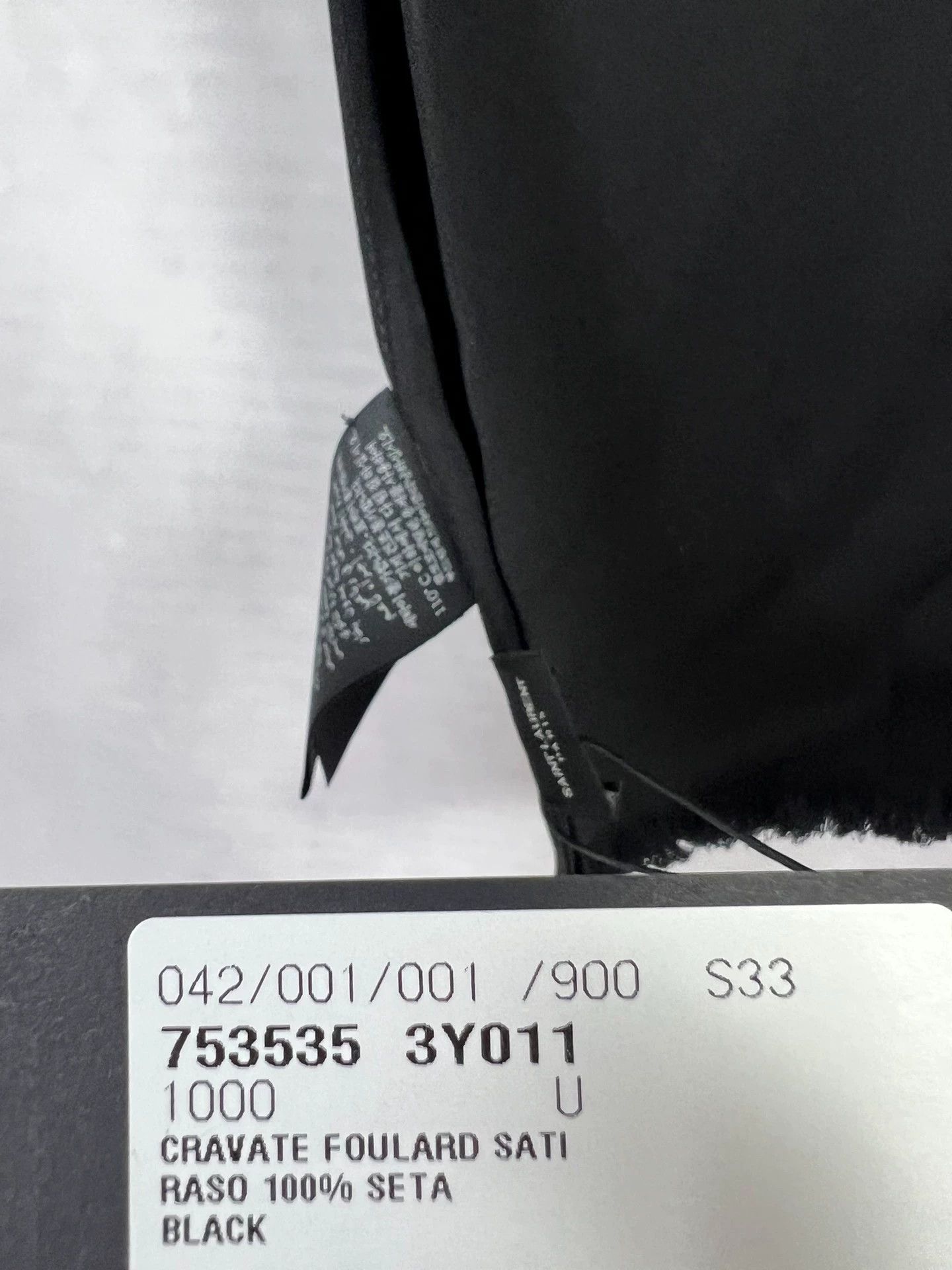 Saint Laurent Paris Saint Laurent FW23 Black Silk Satin Bow Tie Scarf Metal Tag Size ONE SIZE - 5 Thumbnail