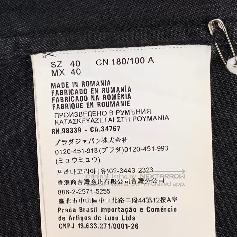 Prada Prada Black triangle cotton lapel single-breasted long-sle Size US XXS / EU 40 - 7 Thumbnail