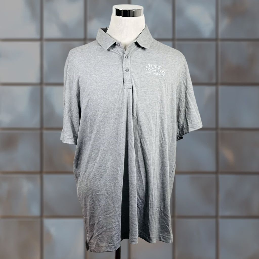 TravisMathew NWT Travis Mathew Sunnyvale Golf Polo Shirt 2XL Light Heather Gray Turks Caicos Gray Mens Polo Shirt Golf Size US XXL / EU 58 / 5 - 1 Thumbnail