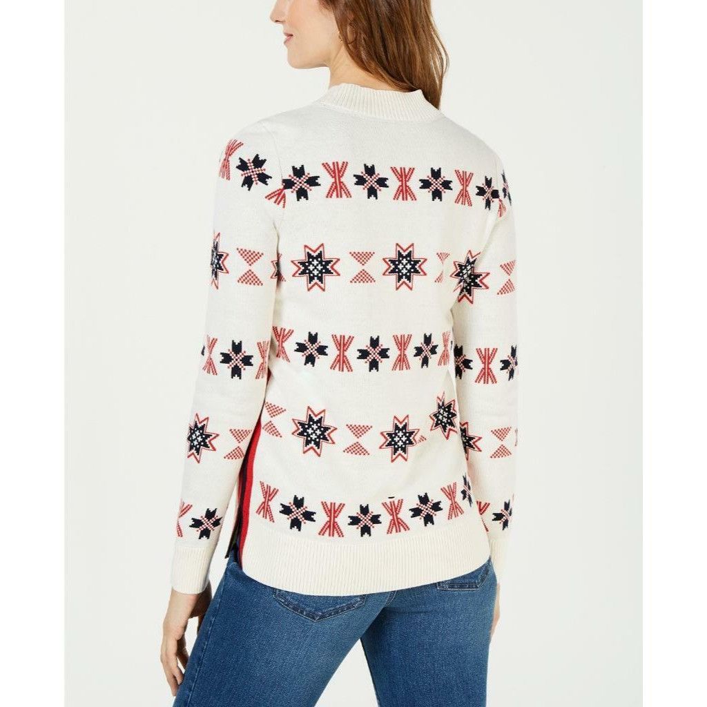 Other Charter Club Mock-Neck Snowflake Sweater, Ivory Combo, M Size M / US 6-8 / IT 42-44 - 4 Thumbnail