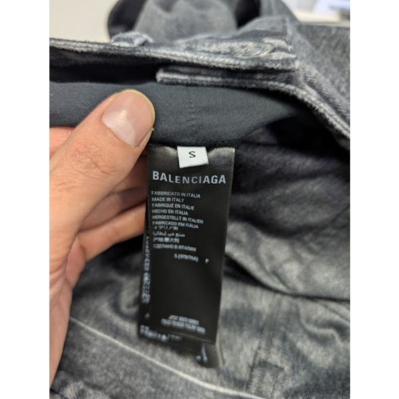 Balenciaga o1rshd1 Trompe L'oeil Fleece Denim Pants in Black Size US 30 / EU 46 - 16 Thumbnail
