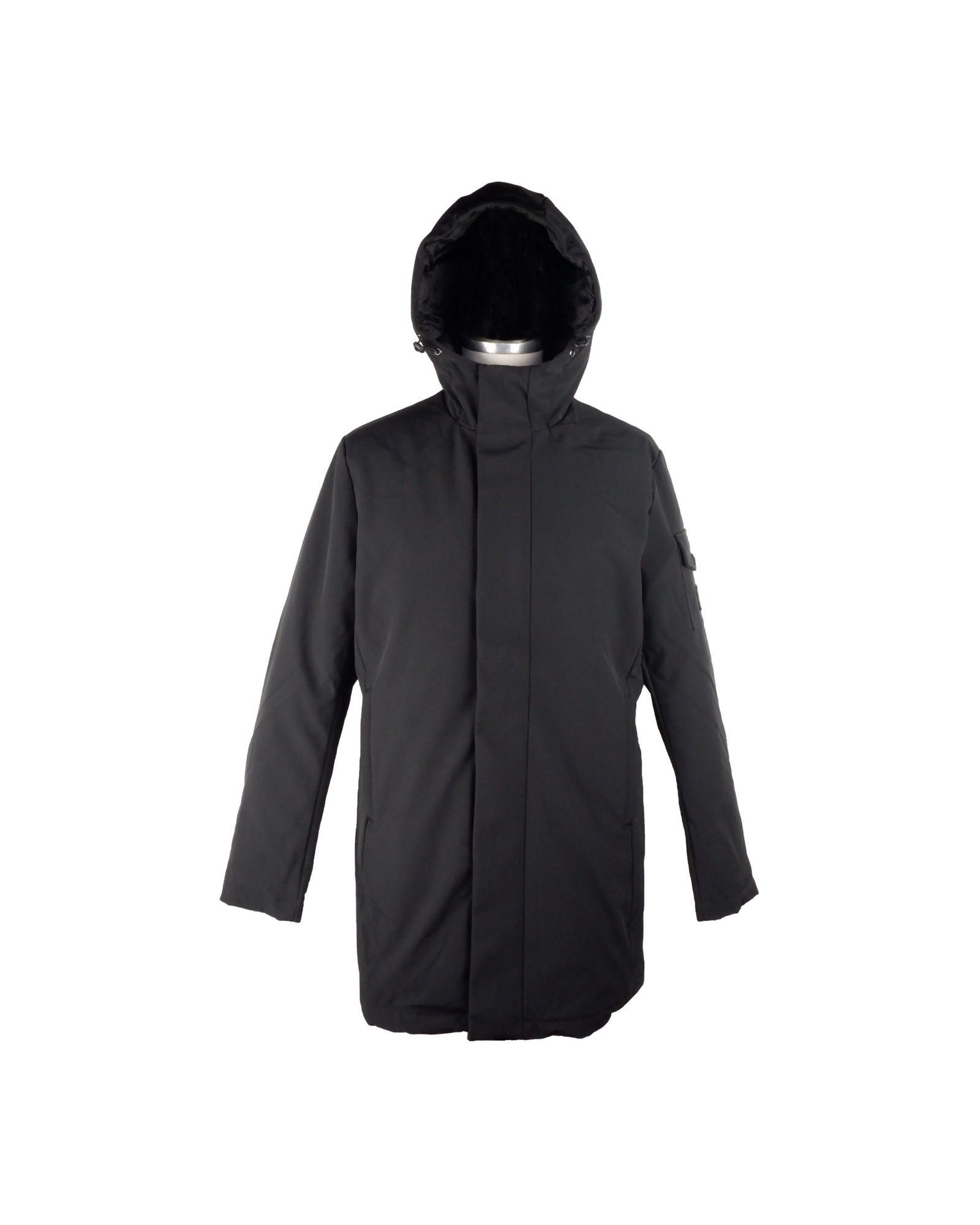 image of Refrigewear Polyester Long Jacket With Zip And Button Closure in Black, Men's (Size 2XL)