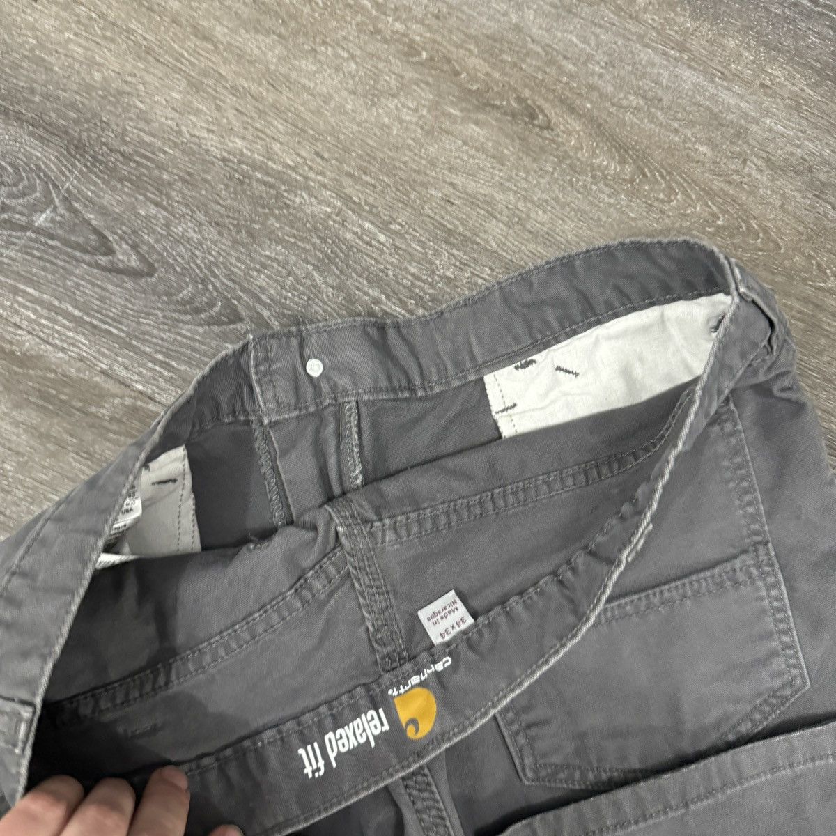 Carhartt × Vintage Essential vintage Y2K Carhartt wide leg grey pants Size US 34 / EU 50 - 4 Thumbnail