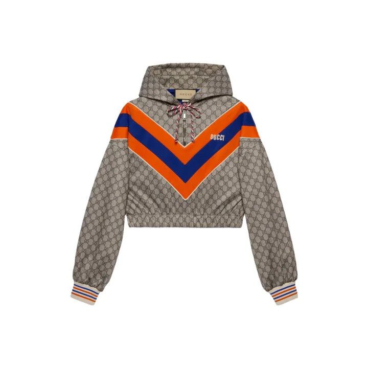 Gucci SS23 Striped Logo Embroidered Hoodie