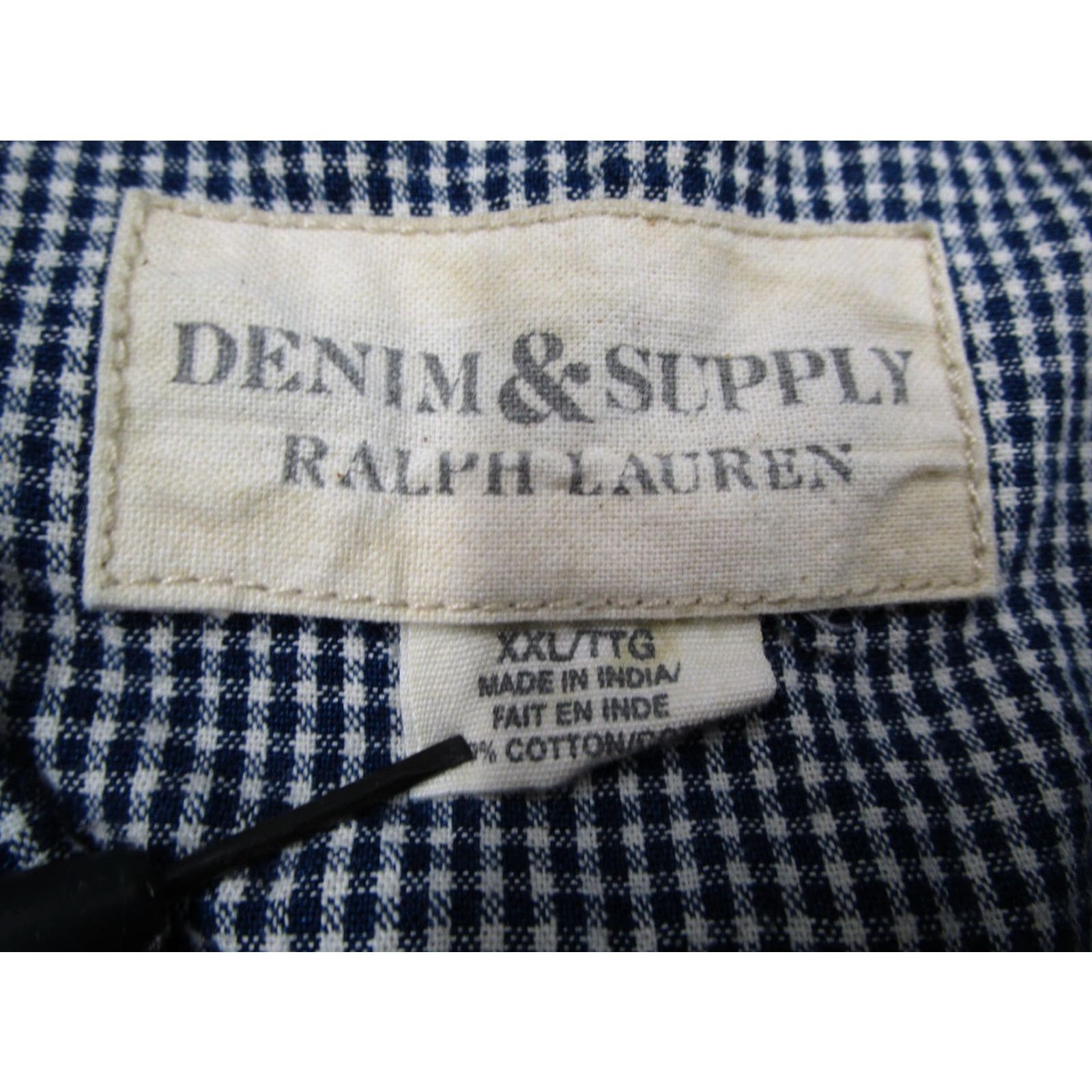 Ralph Lauren VINTAGE? No. Denim & Supply Ralph Lauren Shirt Mens 2XL Blue Gingham Plaid Button-Front Long Sleeve Cotton Classic Fit with Pockets Mens Size US XXL / EU 58 / 5 - 3 Thumbnail