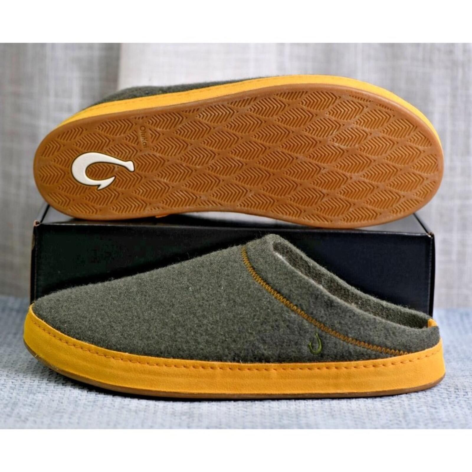 Olukai Olukai Men’s Hamani Hulu Slip-On | Dusty Olive/Mustard Size US 13 / EU 46 - 8 Thumbnail