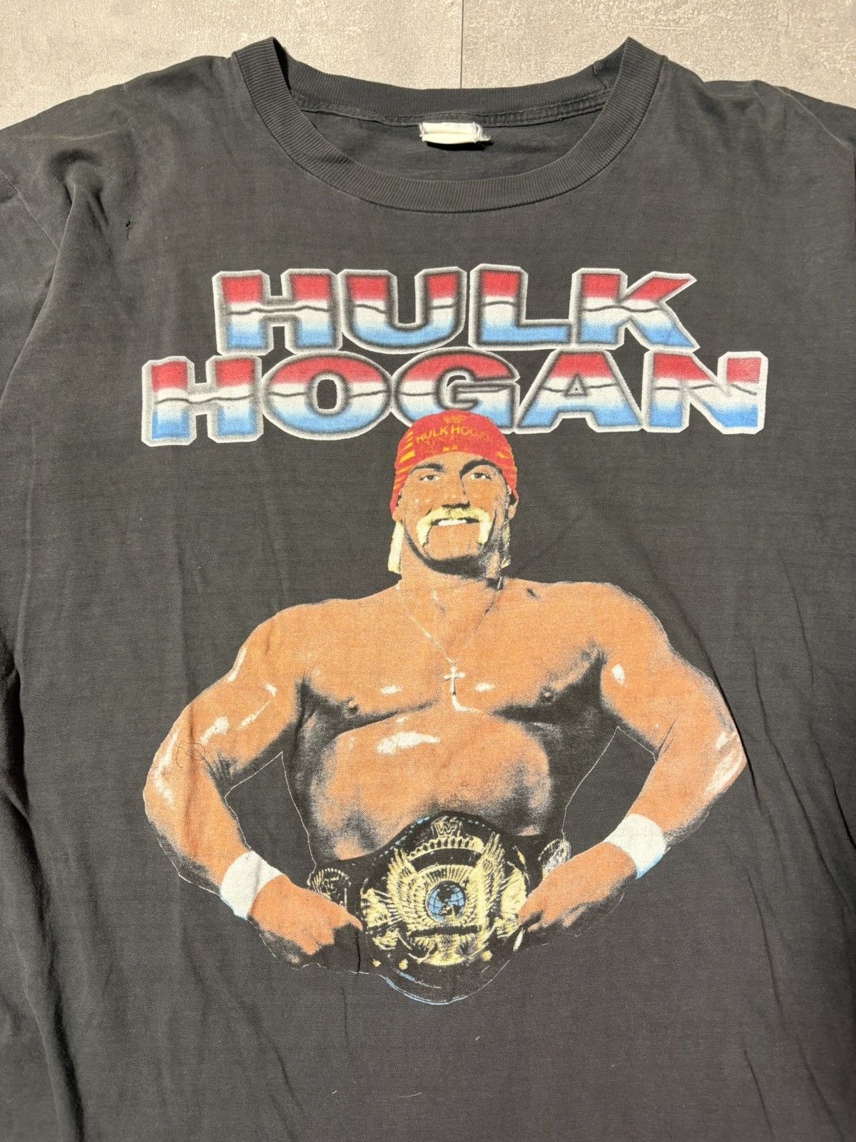 Vintage Hulk Hogan 90s WWE singlestitch shirt Size US L / EU 52-54 / 3 - 3 Thumbnail