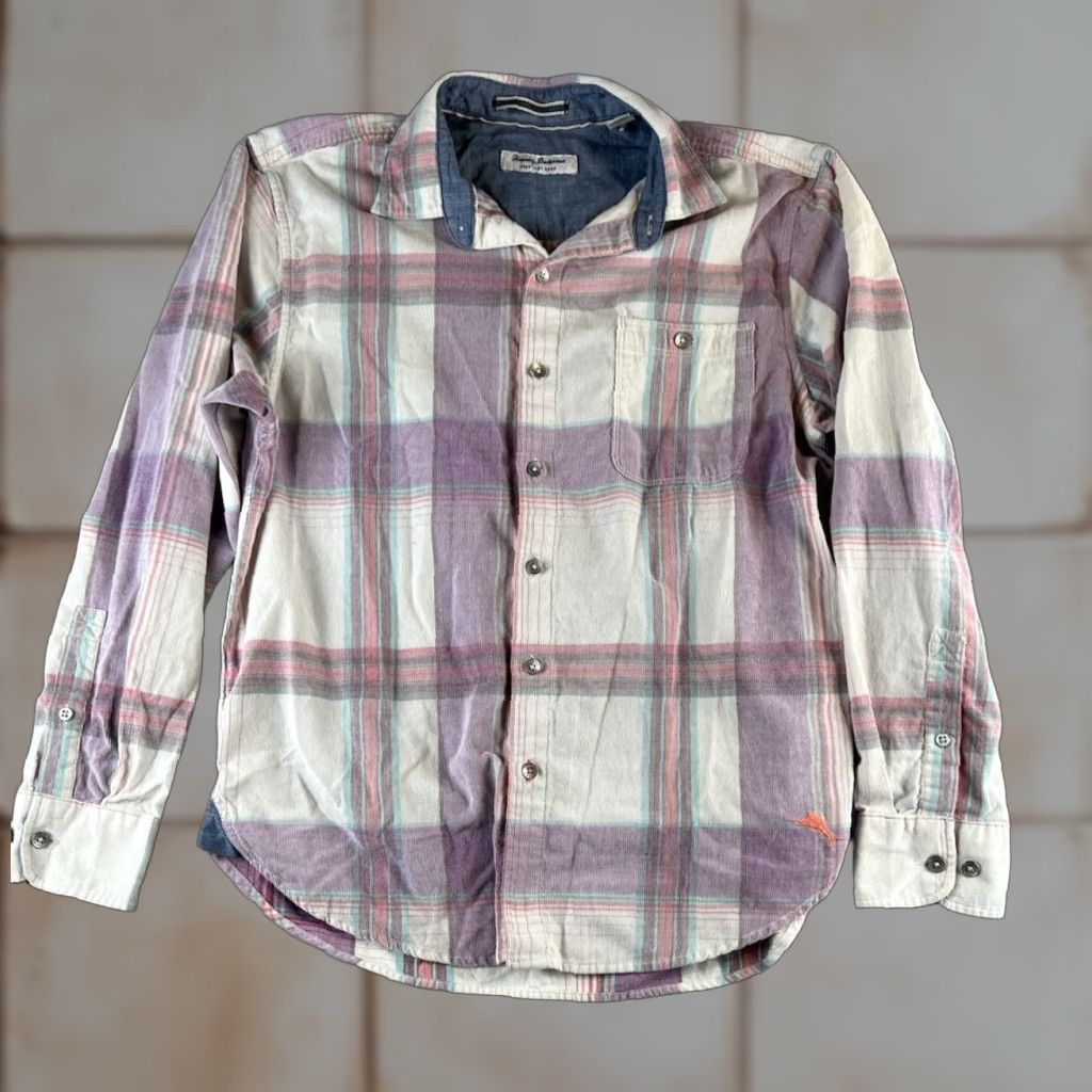 Tommy Bahama VINTAGE Tommy Bahama Shirt Mens Coastline Cord Grand Isle Plaid Sandstone M Boho Beach Coastal 90s Mens Size US M / EU 48-50 / 2 - 1 Thumbnail