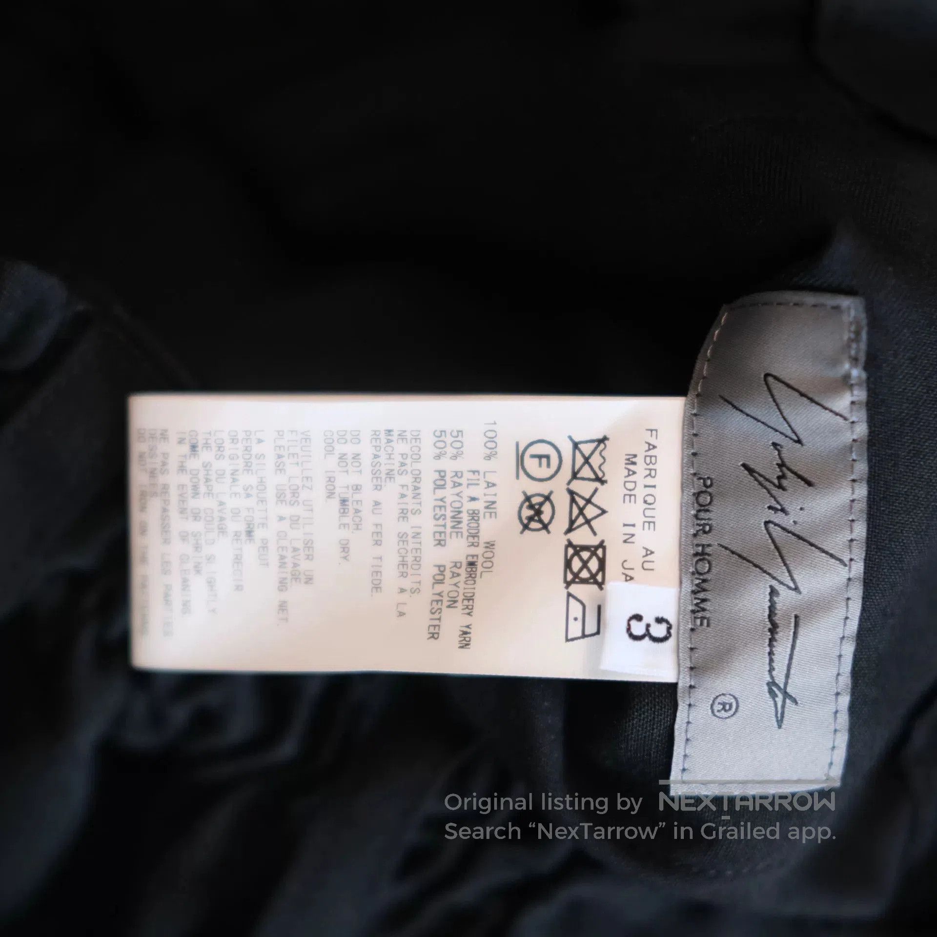 Yohji Yamamoto Yohji Yamamoto Black Pant with Print Detail. Size 25" / US 0 / IT 36 - 5 Thumbnail