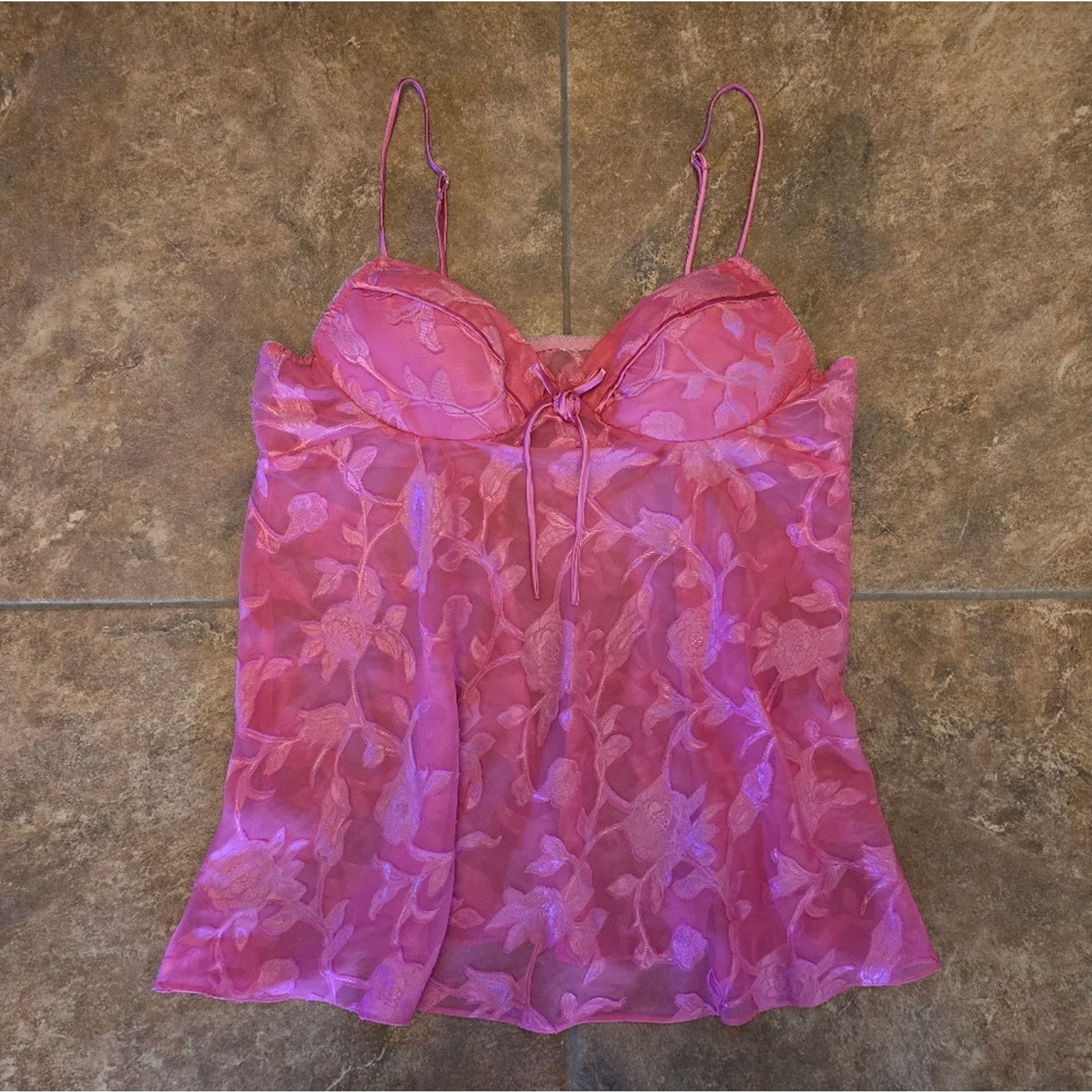 Other Pink Floral Detailed Lingerie Nightie Size ONE SIZE - 1 Thumbnail