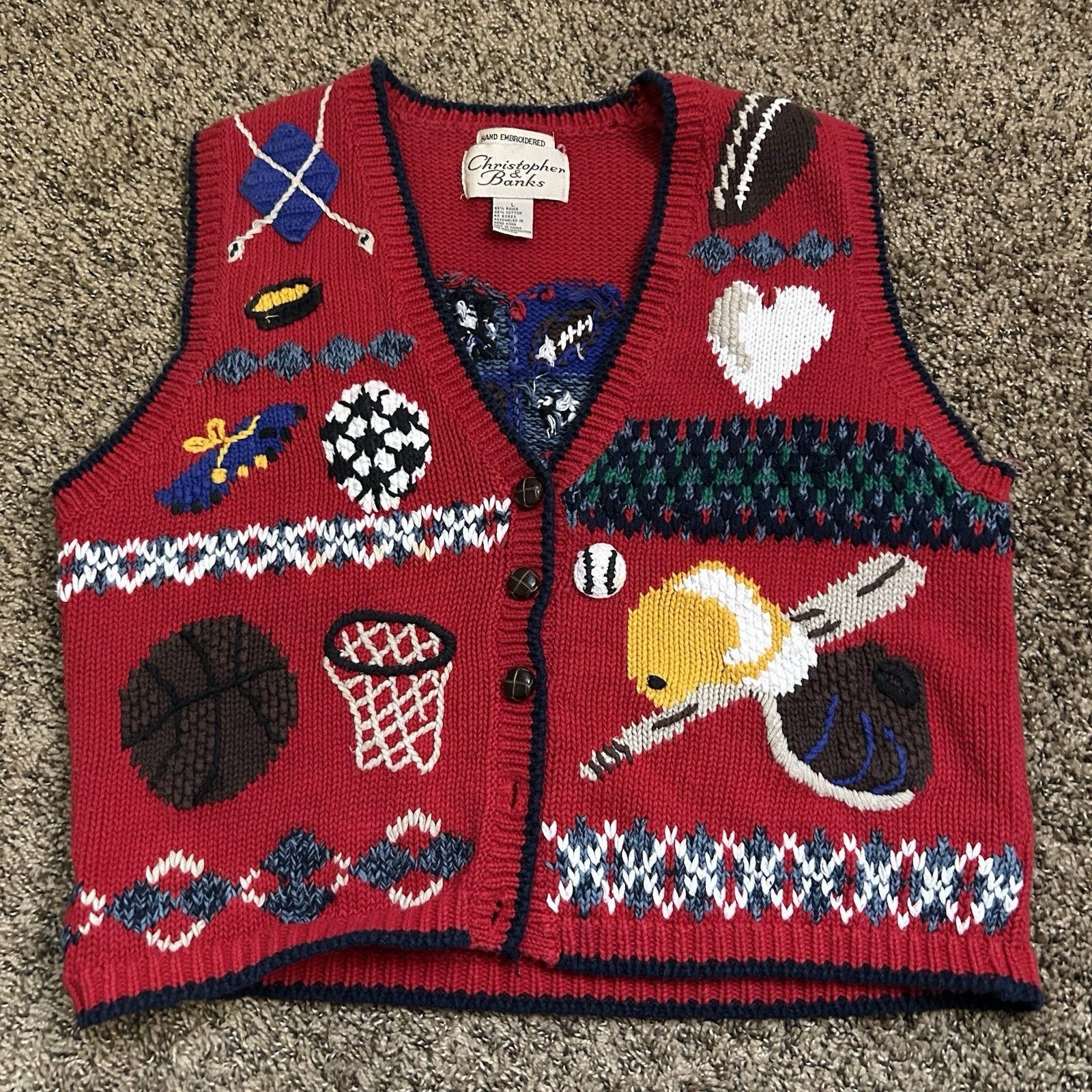 Other Vintage Christopher & Banks Embroidered Sports Vest/Shirt Lg Size L / US 10 / IT 46 - 10 Thumbnail