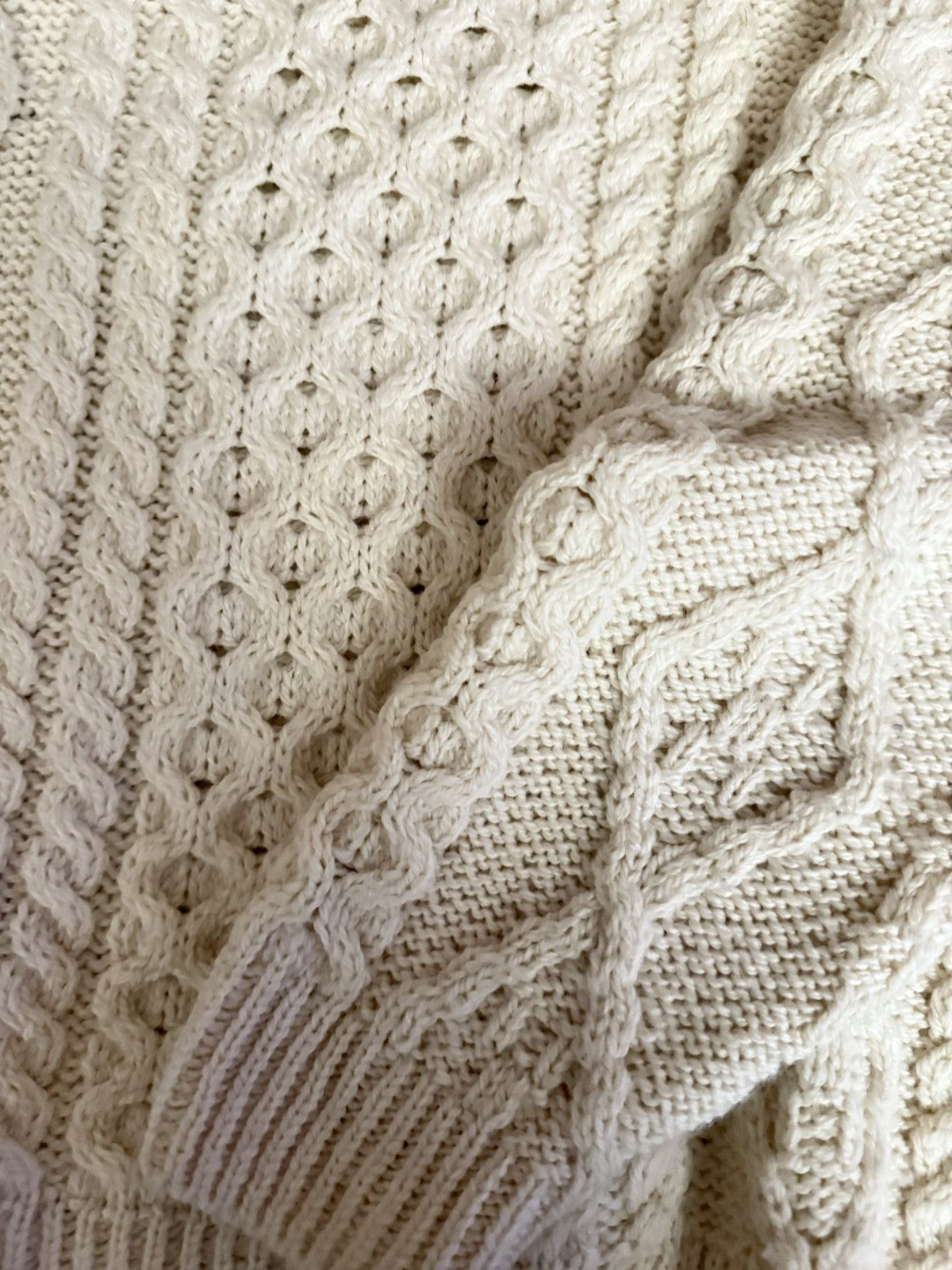 Aran Sweater Market Aran Sweater Market Shawl Neck Honeycomb Cable Knit Sweater Size US S / EU 44-46 / 1 - 3 Thumbnail