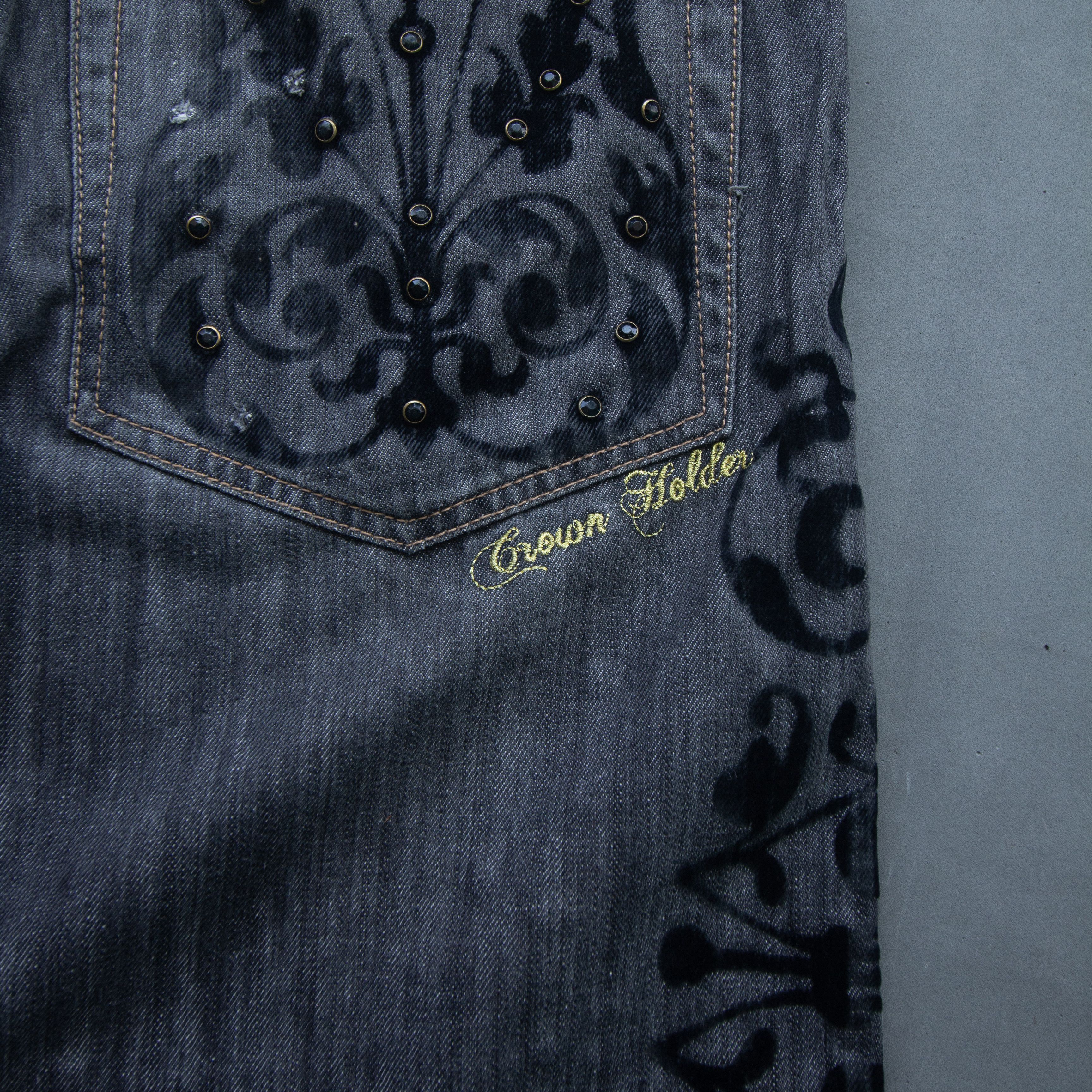 If Six Was Nine × Japanese Brand × Le Grande Bleu (L.G.B.) CROWN HOLDER VELVET ART JEANS Size US 32 / EU 48 - 5 Thumbnail