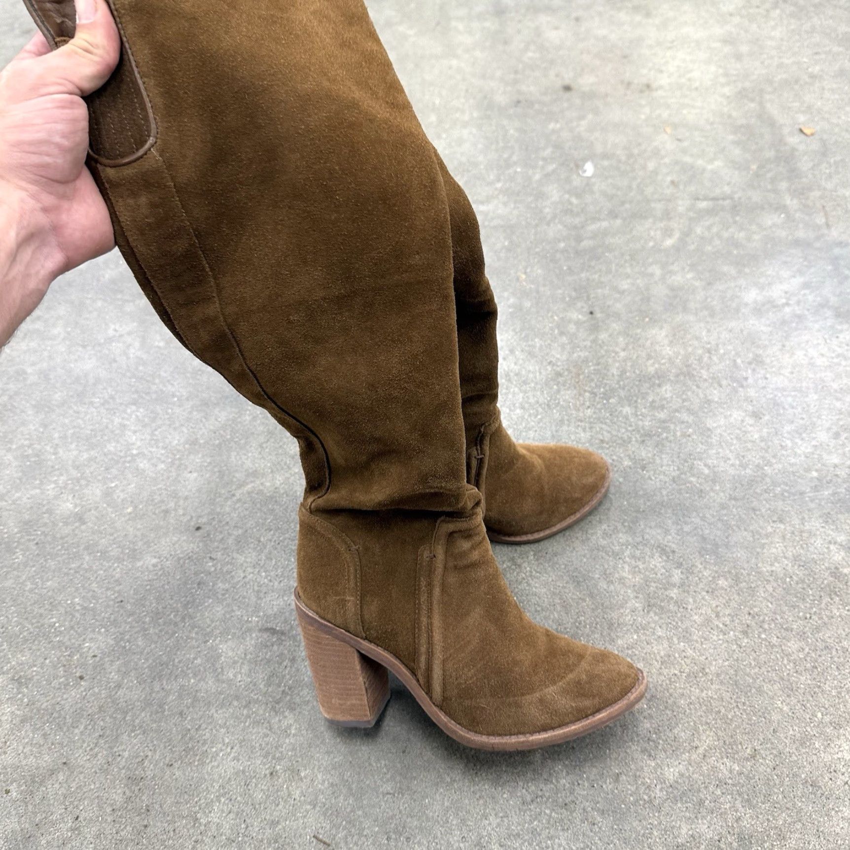 Vince Camuto Vince Camuto Melaya Brown Over-the-knee Suede Leather Boots Womens Size 7.5M - Leather Insole Outsole Lining Riding Boot Size US 8 / IT 38 - 2 Thumbnail