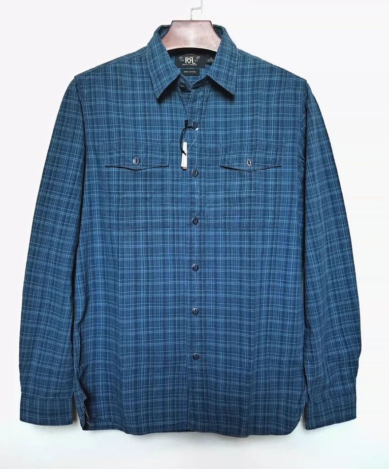 RRL Ralph Lauren RRL PLAID-PRINT JERSEY POPOVER WORKSHIRT