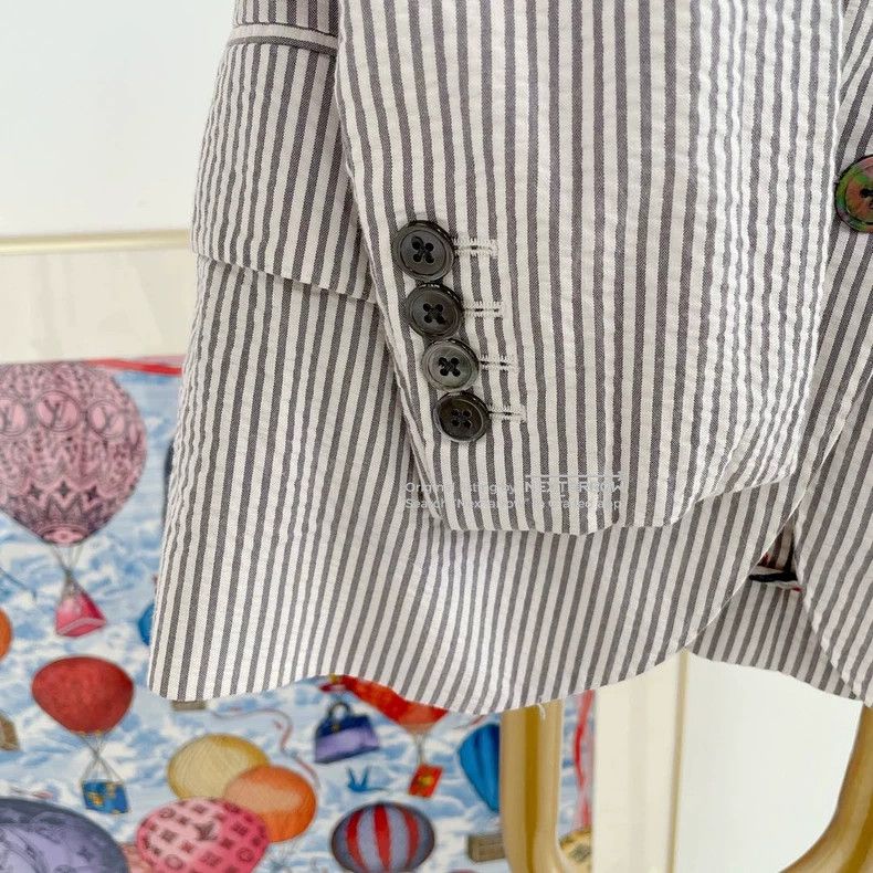 Thom Browne Thom Browne Gray Striped Blazer Size 40 3 Size 40R - 6 Thumbnail